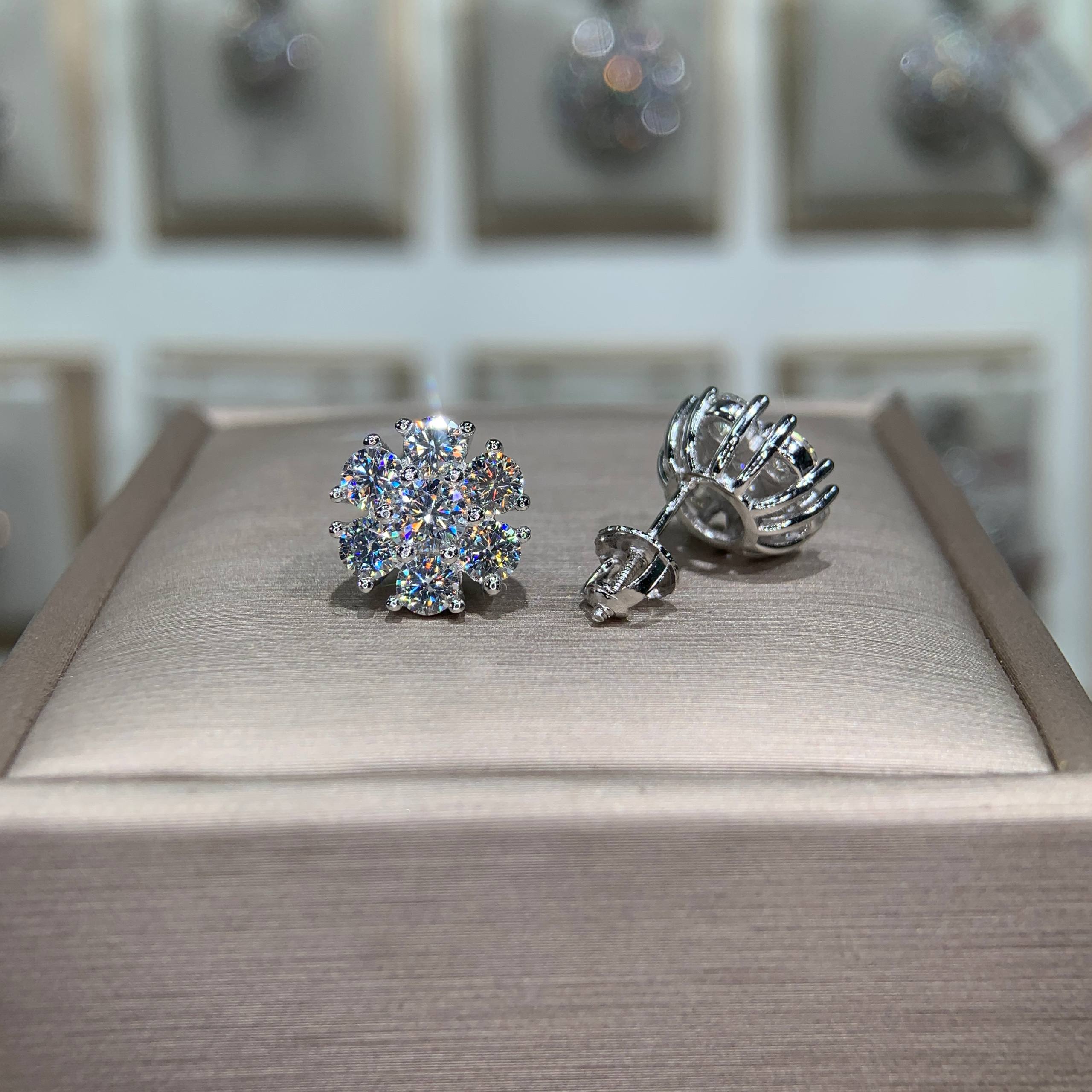 Bông tai kim cương Moissanite GRA (A186) - Ảnh 2