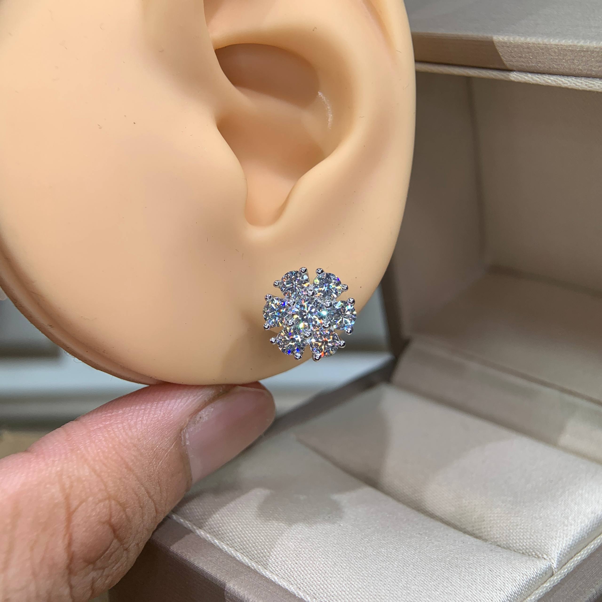 Bông tai kim cương Moissanite GRA (A186) - Ảnh 6