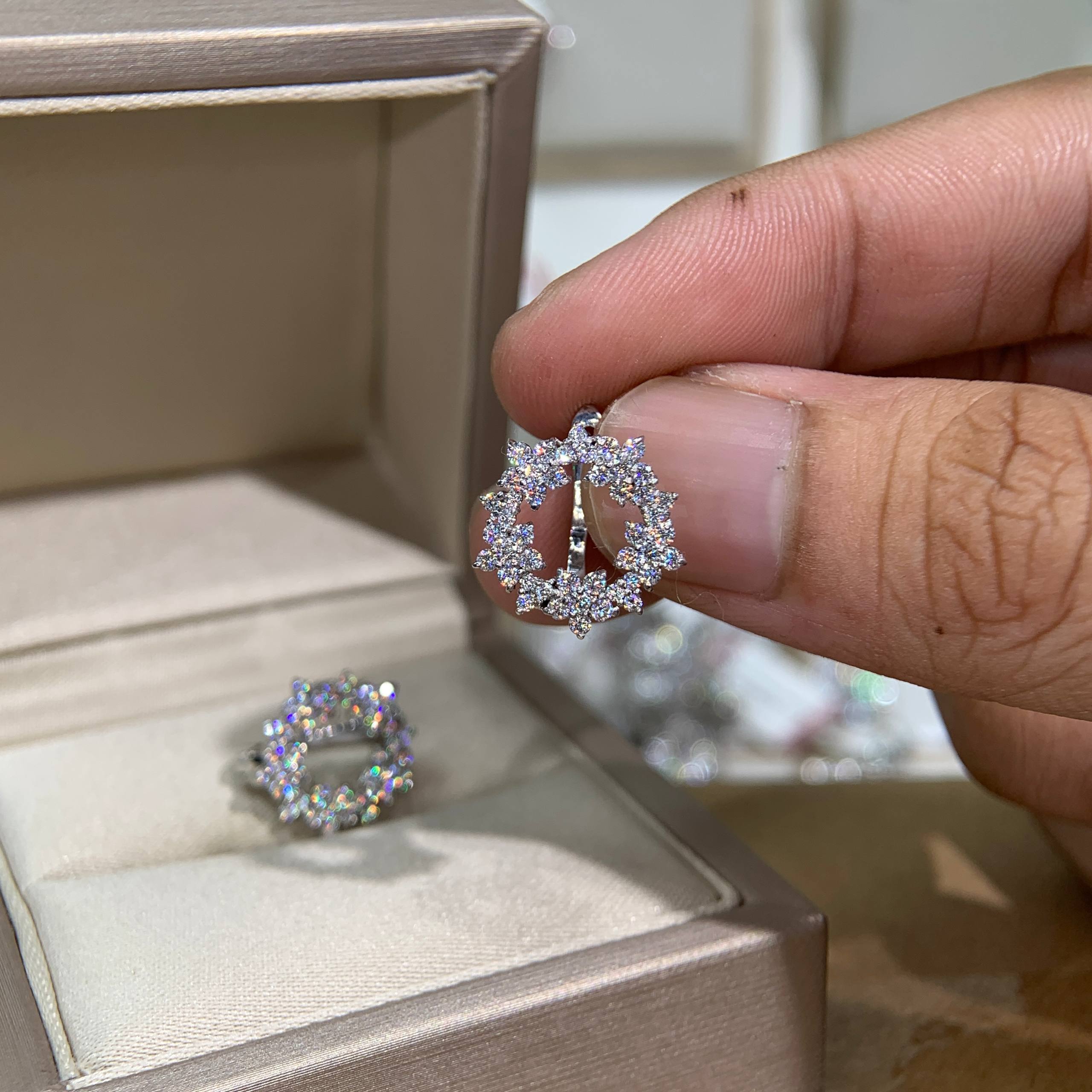 Bông tai kim cương Moissanite GRA (A041) - Ảnh 3