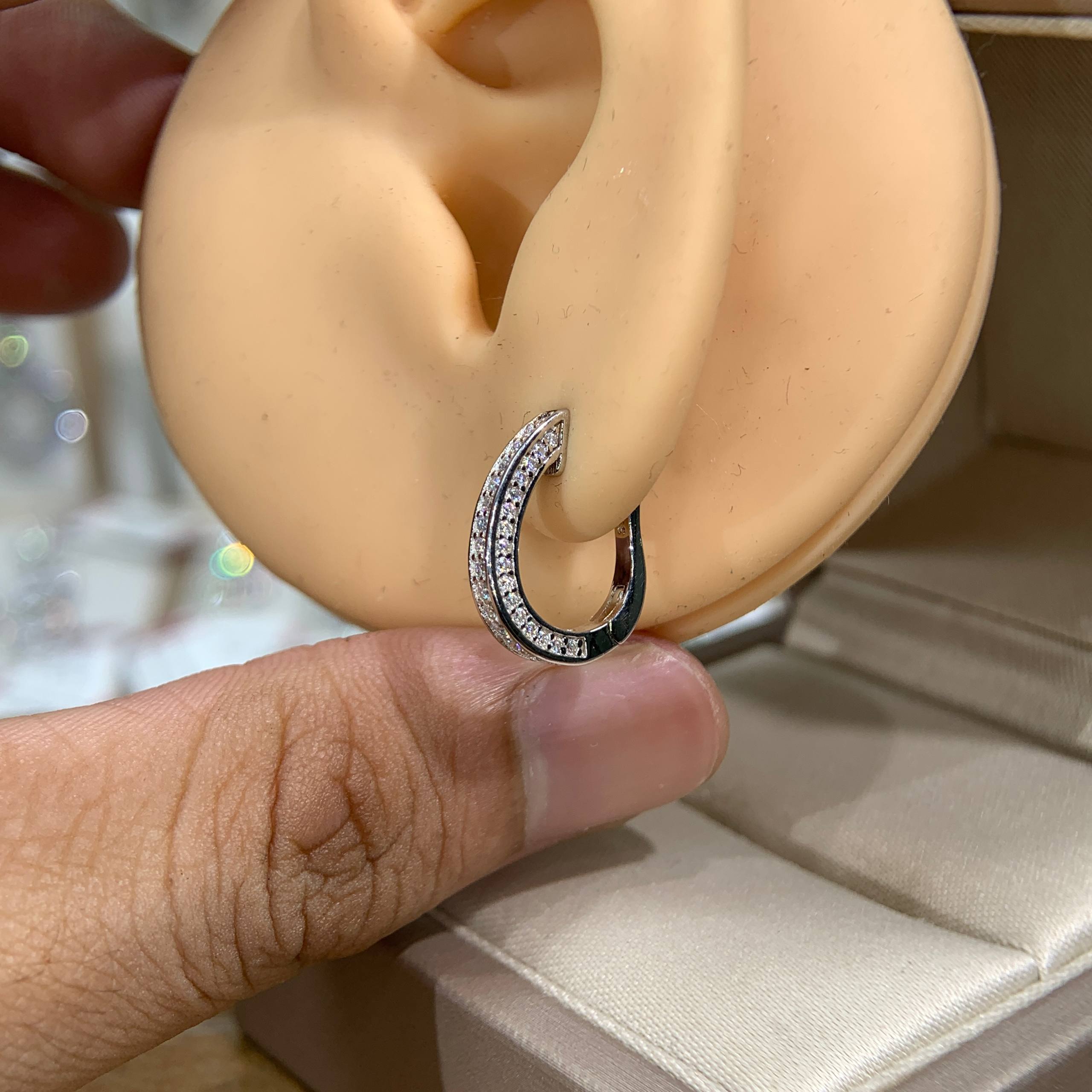 Bông tai kim cương Moissanite GRA (K96) - Ảnh 3