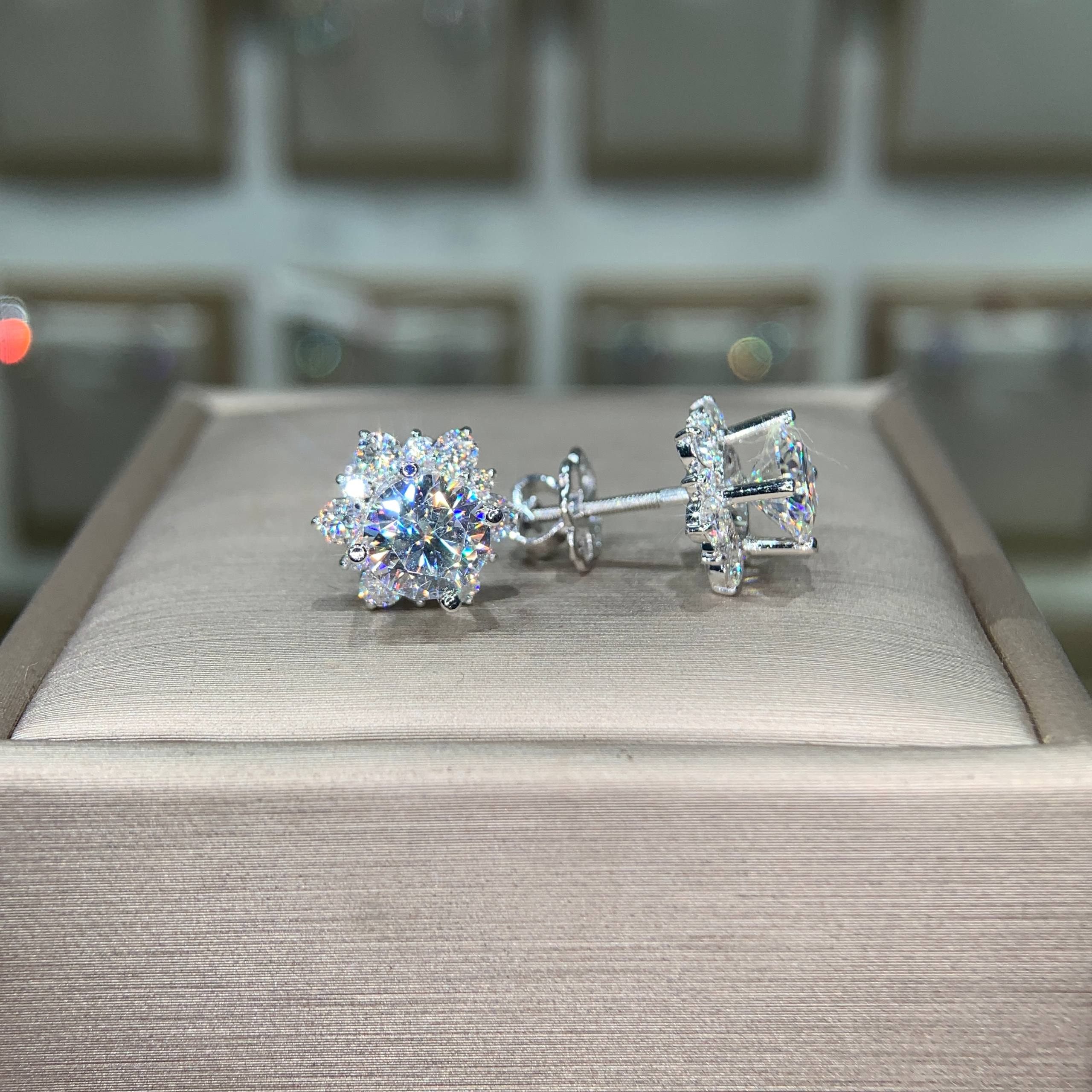 Bông tai kim cương Moissanite GRA (A130) - Ảnh 6