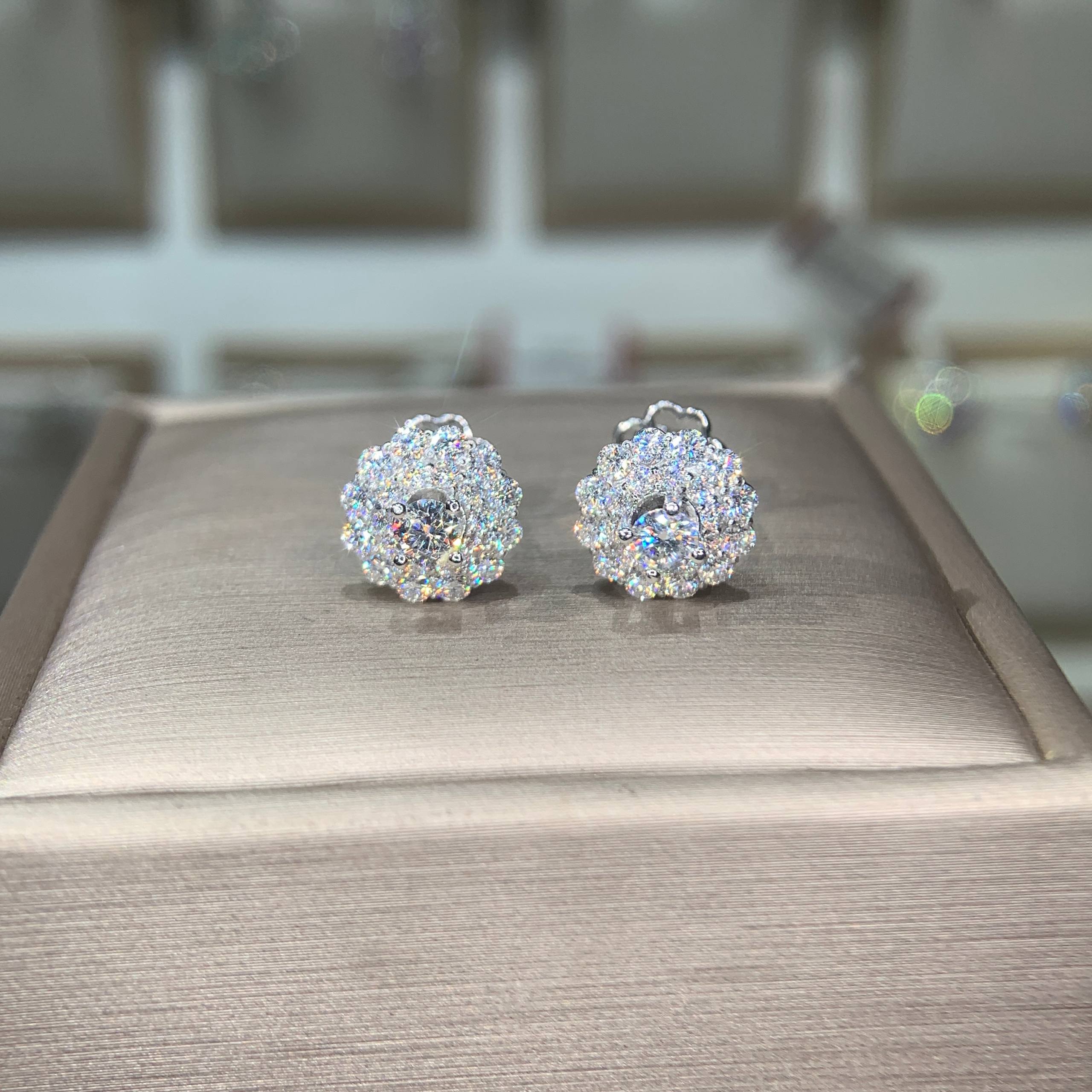 Bông tai kim cương Moissanite GRA (A119) - Ảnh 4