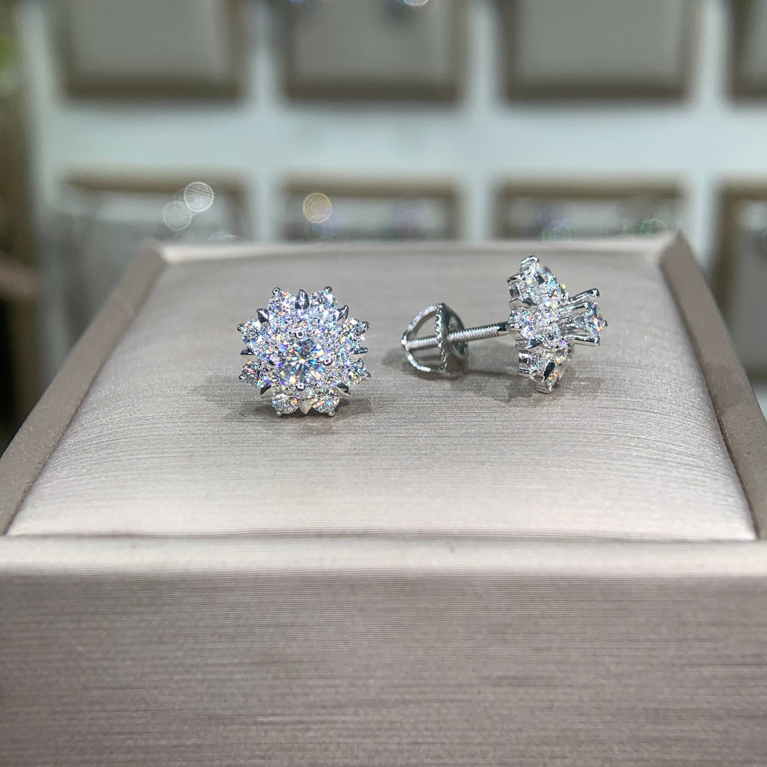 Bông tai kim cương Moissanite GRA (A046) - Ảnh 5