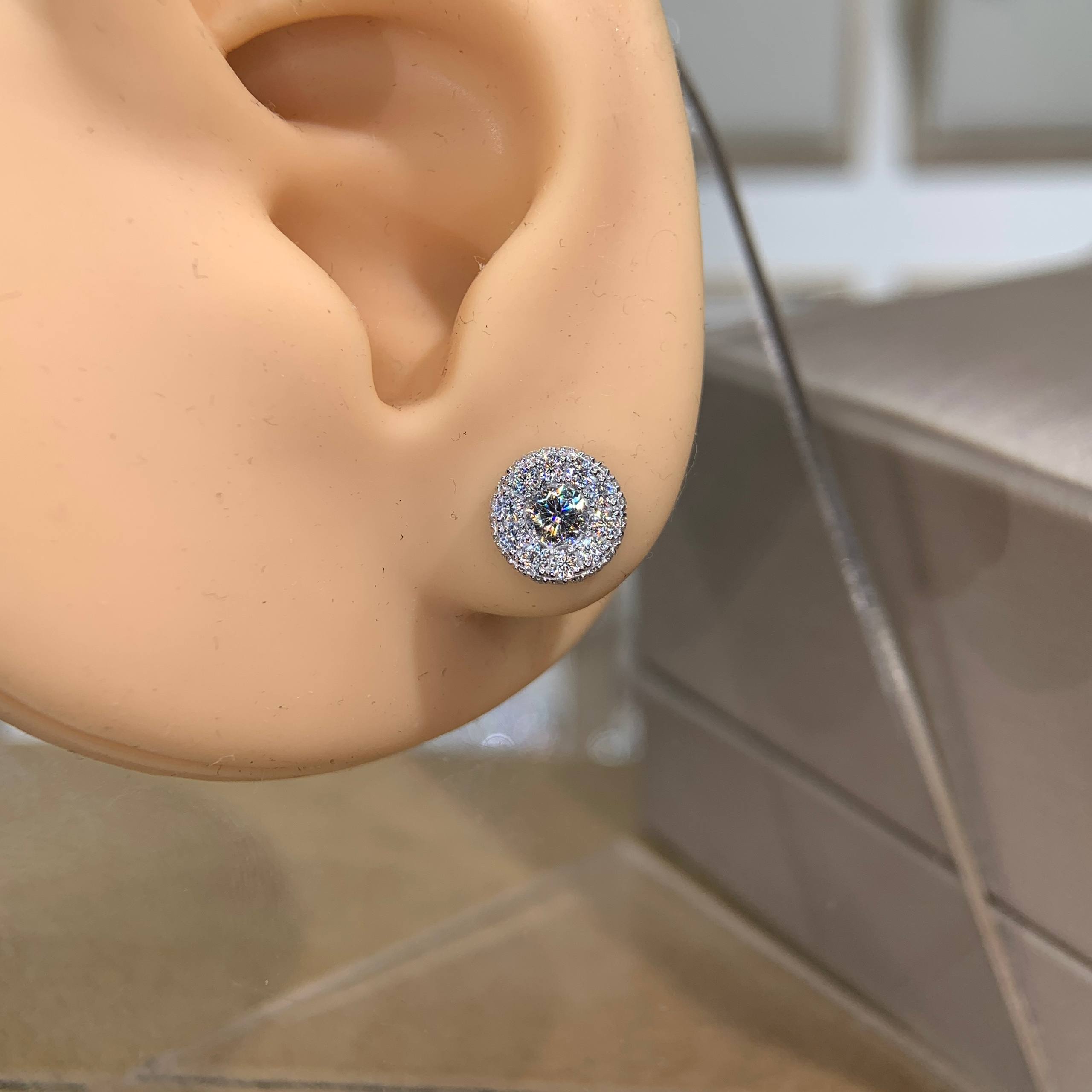 Bông tai kim cương Moissanite GRA (A025) - Ảnh 5