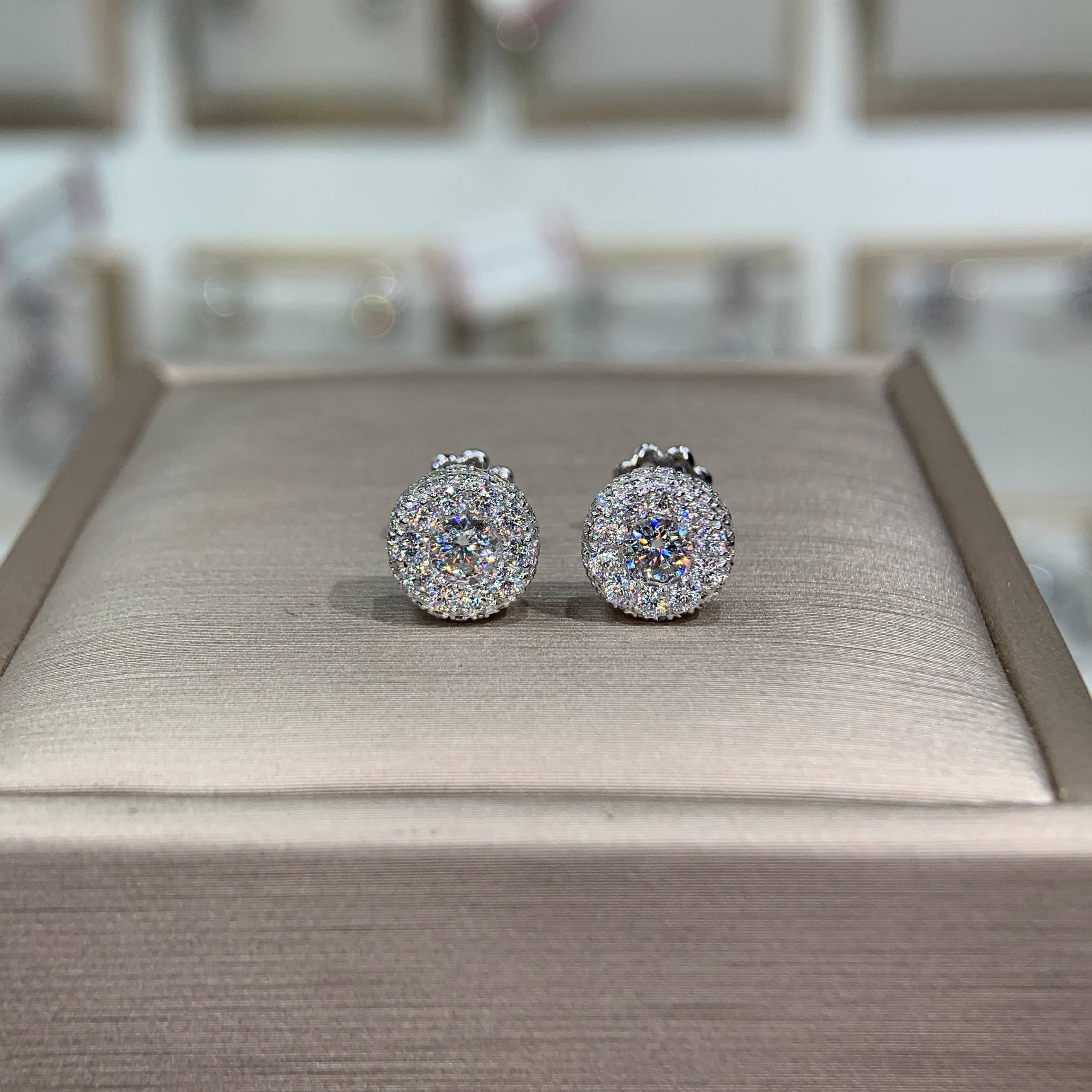 Bông tai kim cương Moissanite GRA (A025) - Ảnh 4