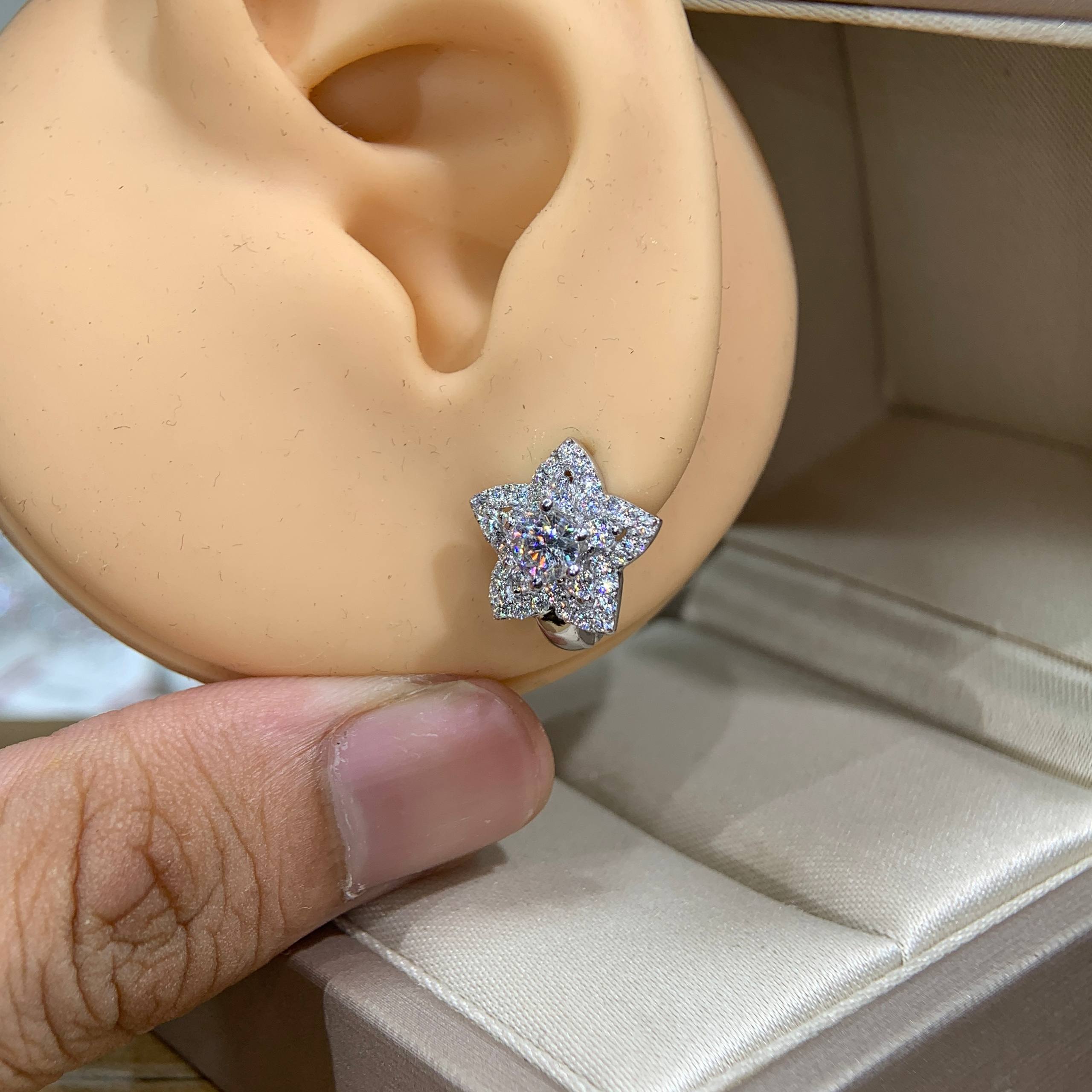 Bông tai kim cương Moissanite GRA (A184) - Ảnh 5