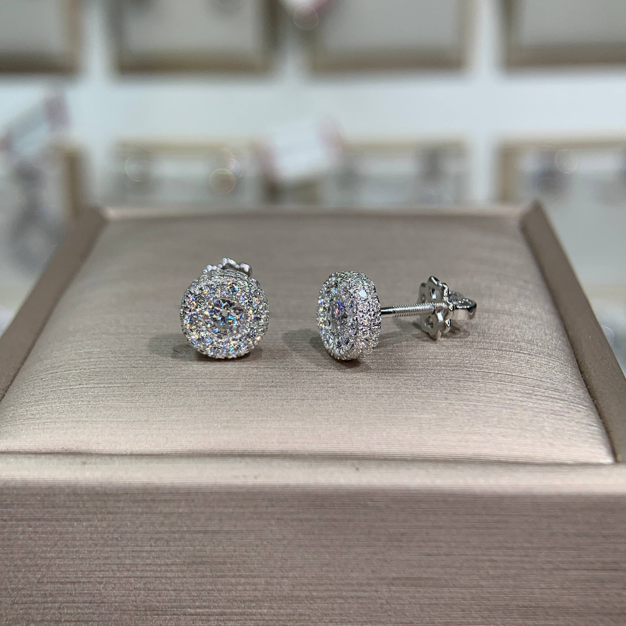 Bông tai kim cương Moissanite GRA (A025)