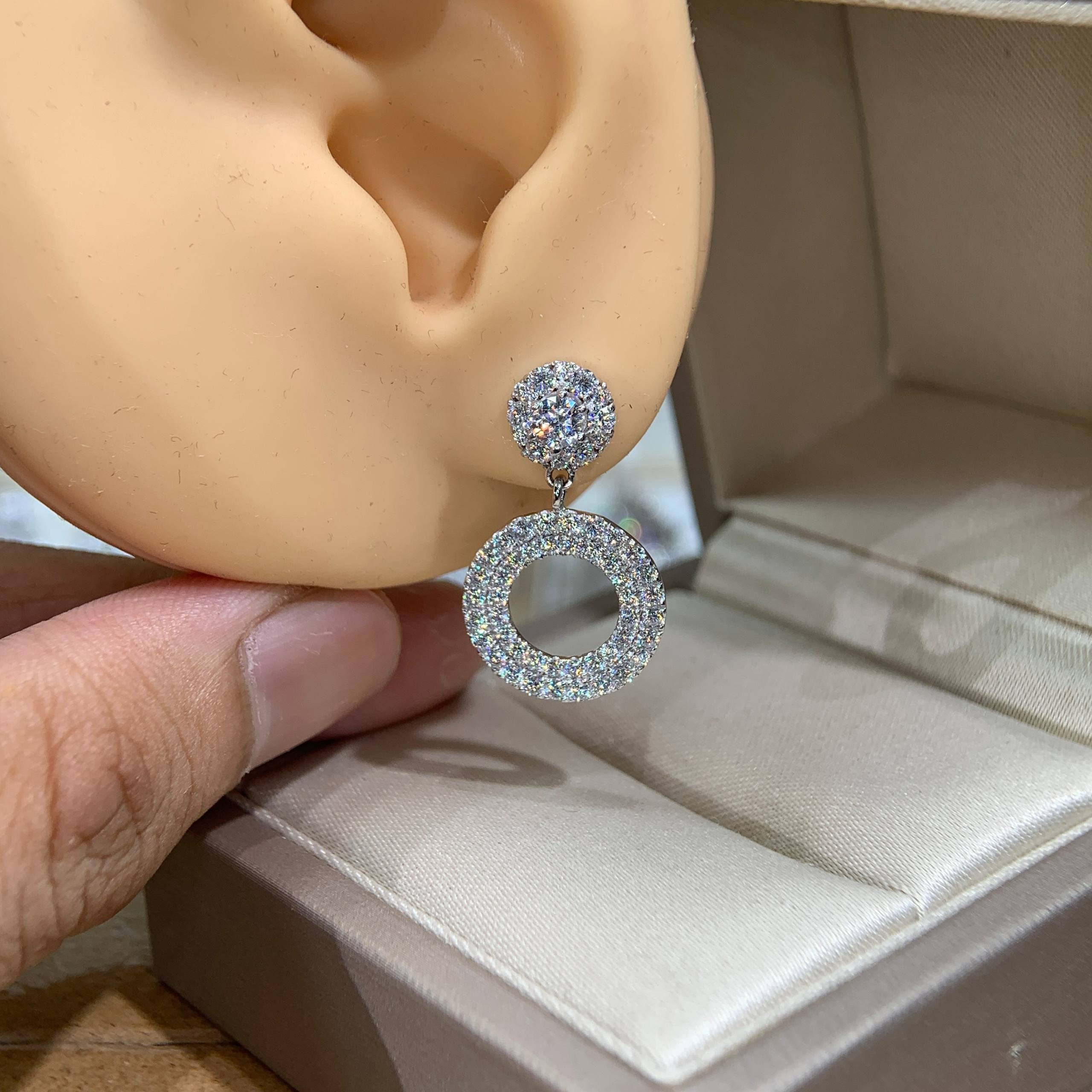 Bông tai kim cương Moissanite GRA (A337) - Ảnh 2