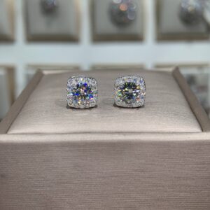 Bông tai kim cương Moissanite GRA (A107)