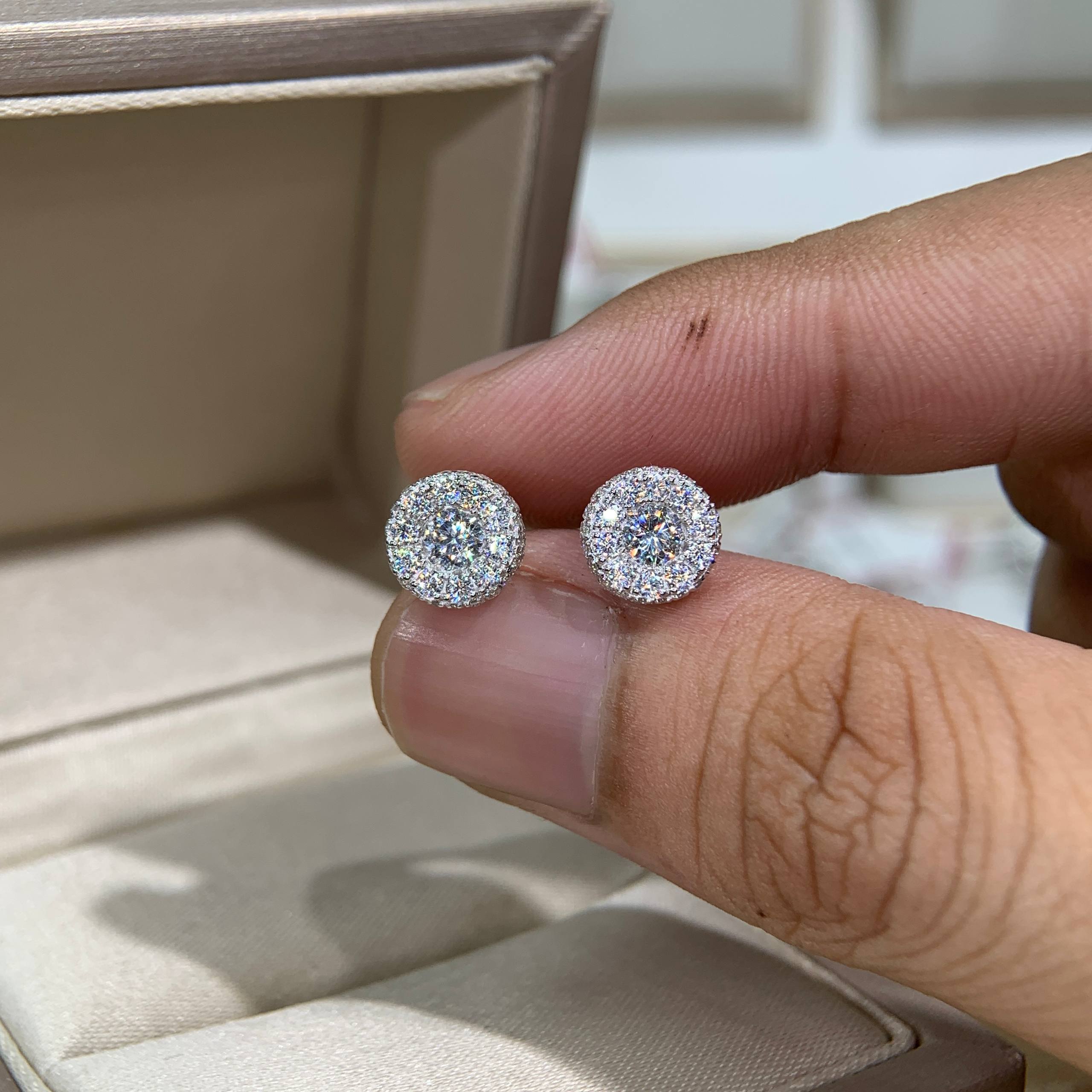 Bông tai kim cương Moissanite GRA (A025) - Ảnh 6