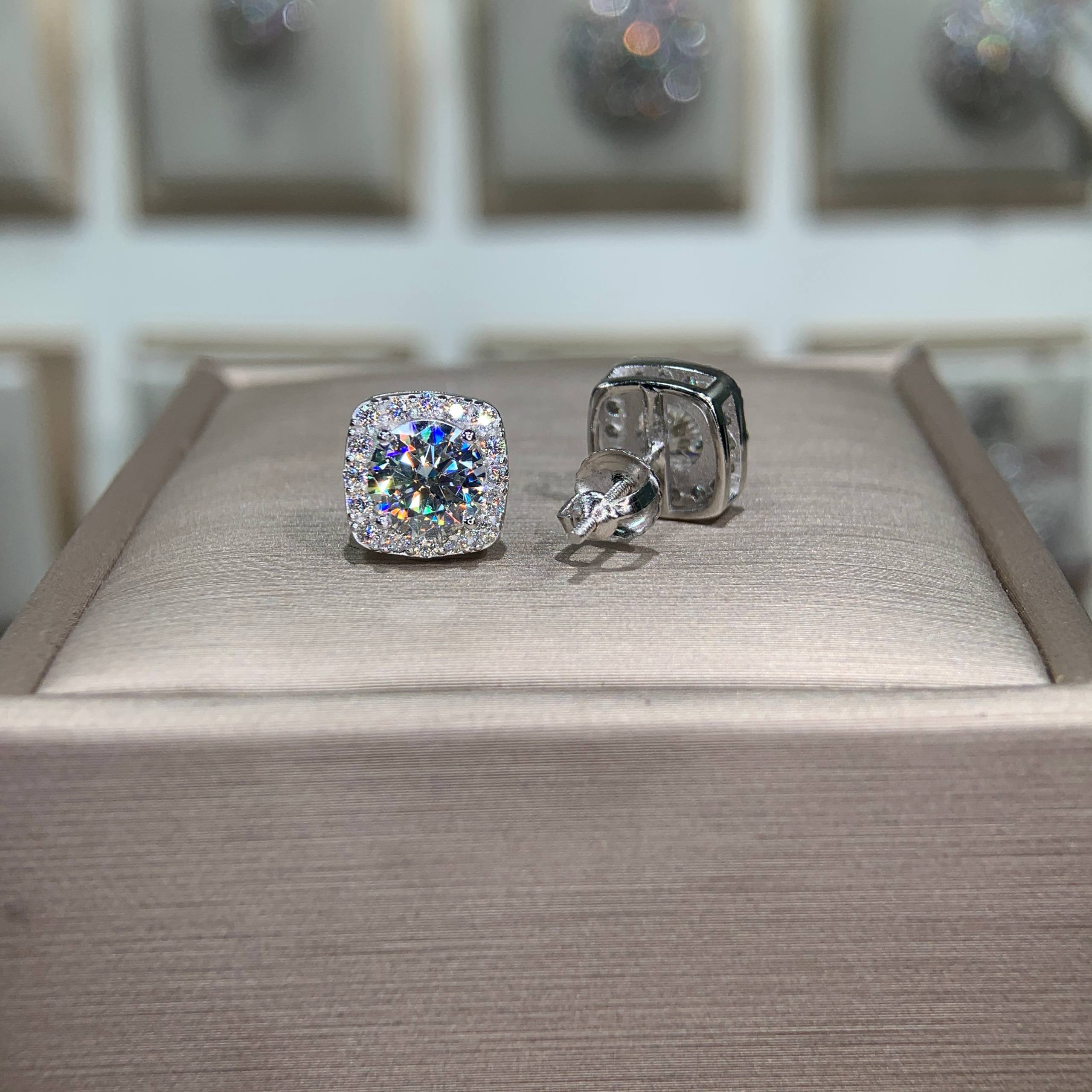 Bông tai kim cương Moissanite GRA (A107) - Ảnh 5