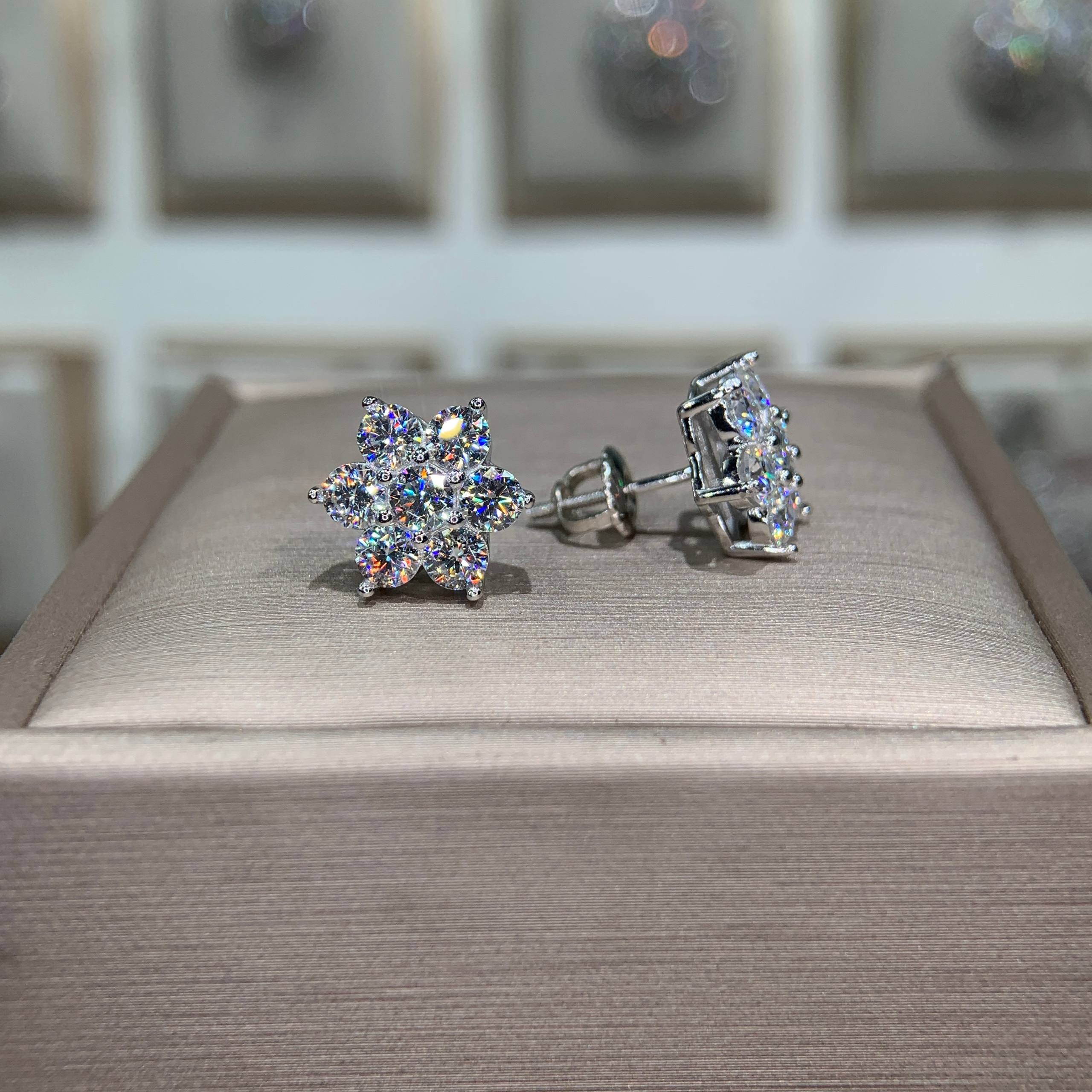 Bông tai kim cương Moissanite GRA (A011) - Ảnh 2