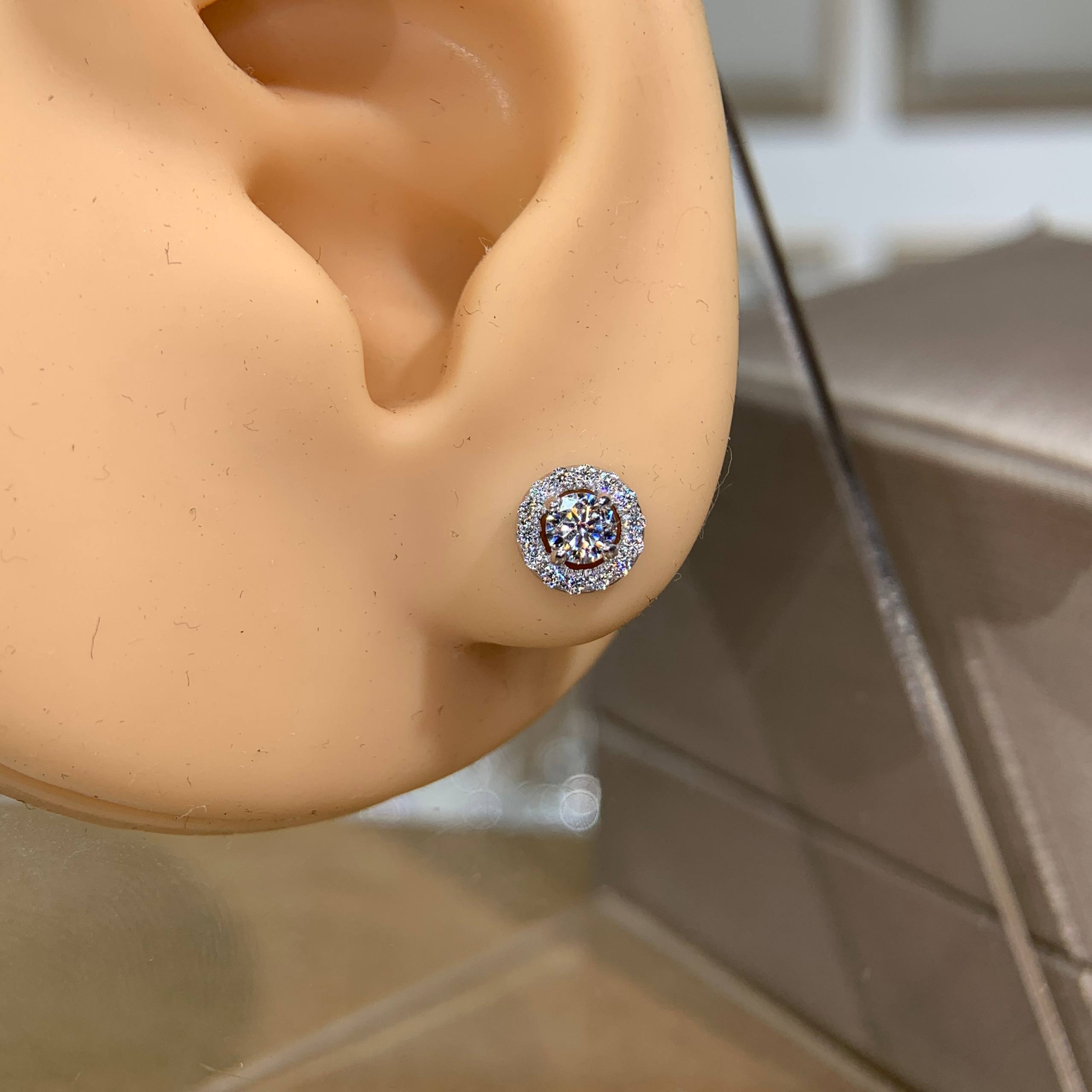 Bông tai kim cương Moissanite GRA (Y02) - Ảnh 2