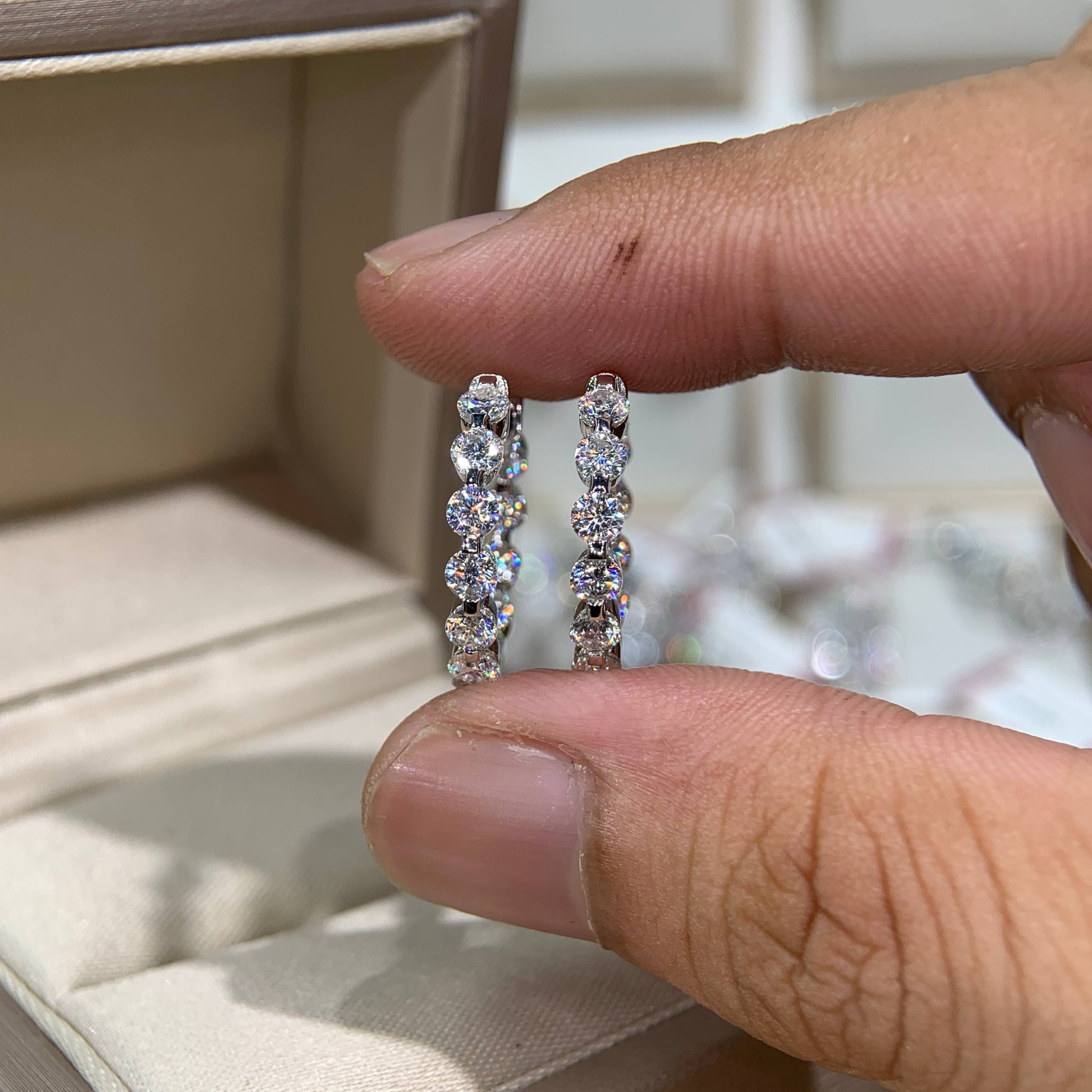 Bông tai kim cương Moissanite GRA (A161) - Ảnh 3