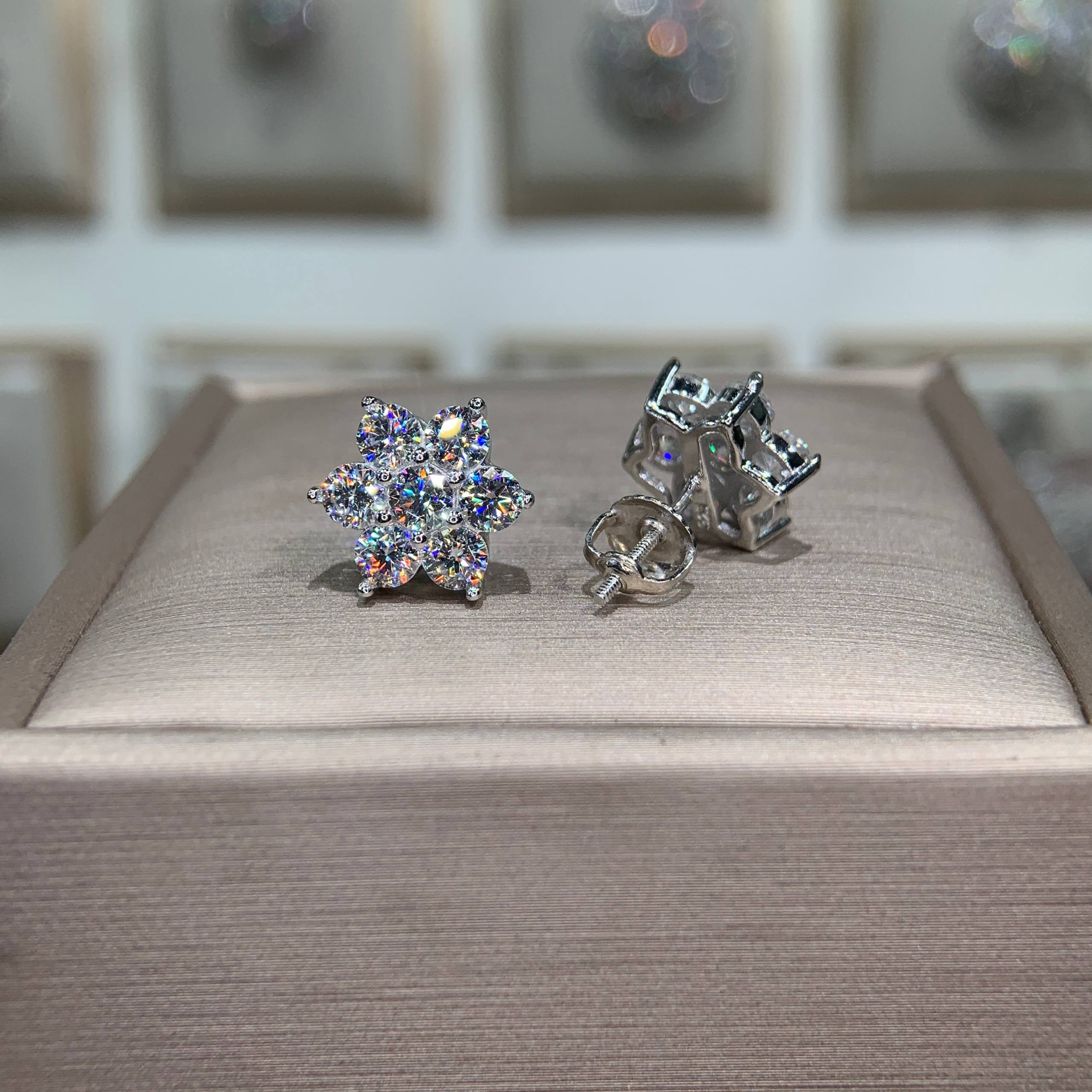 Bông tai kim cương Moissanite GRA (A011) - Ảnh 6