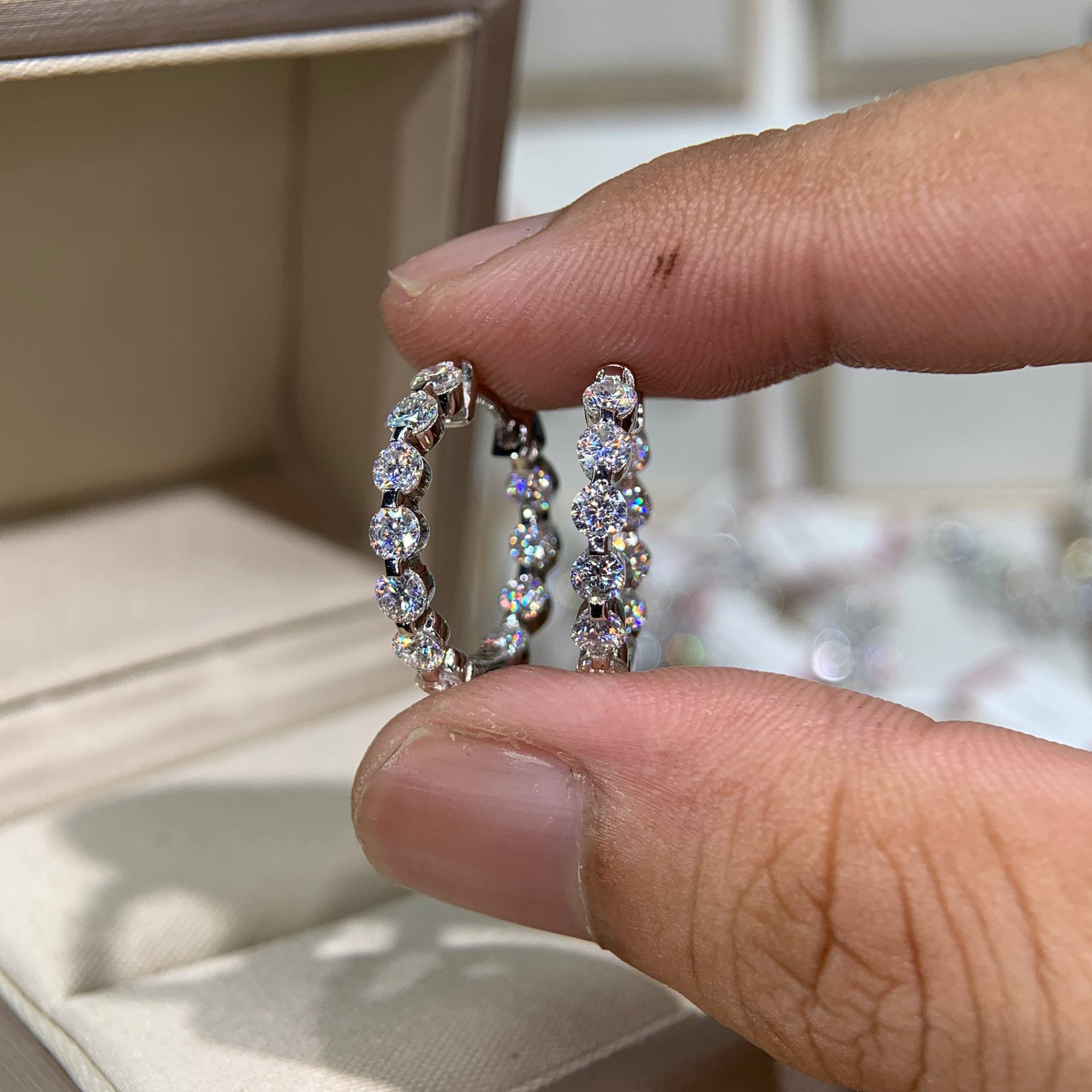 Bông tai kim cương Moissanite GRA (A161)
