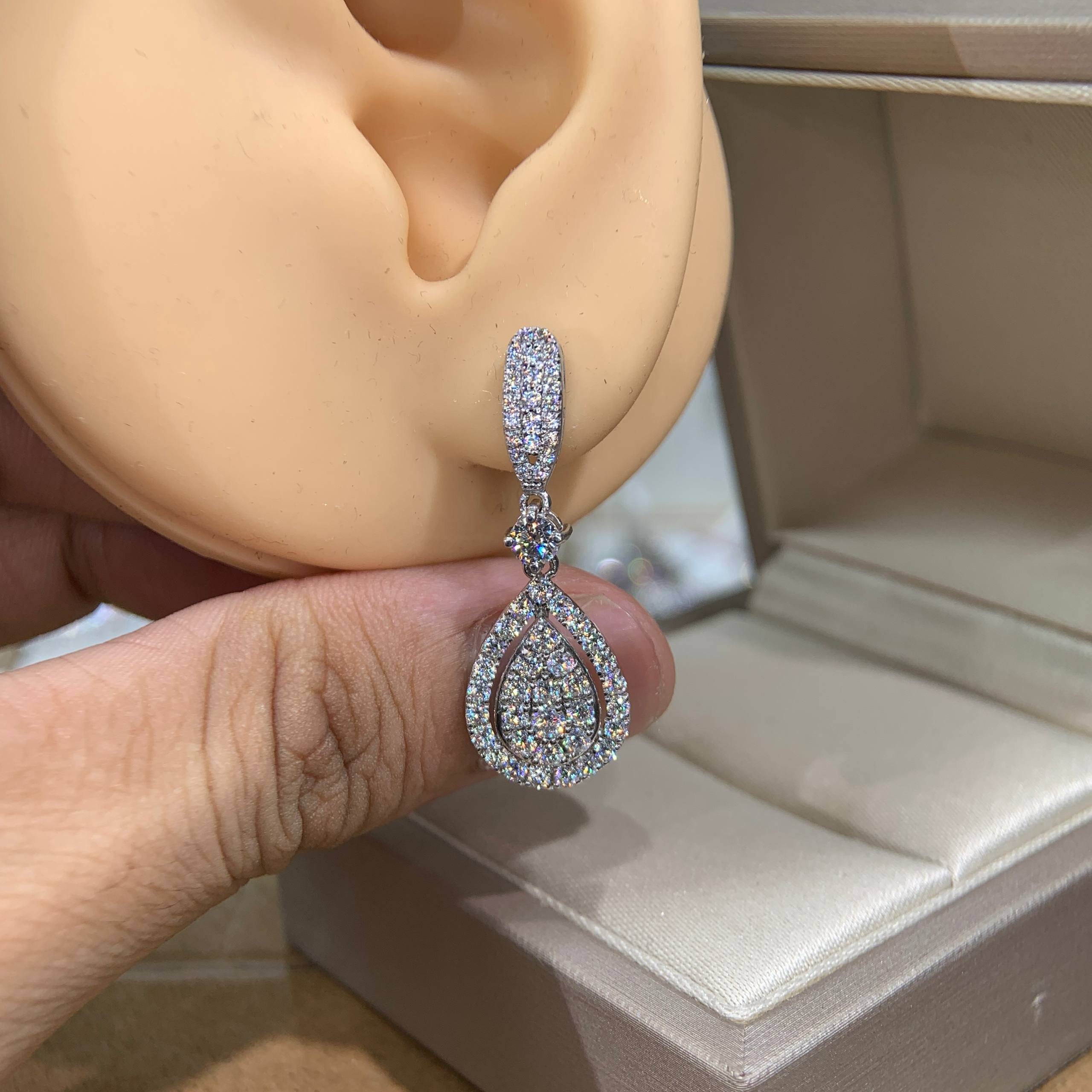 Bông tai kim cương Moissanite GRA (A578) - Ảnh 3