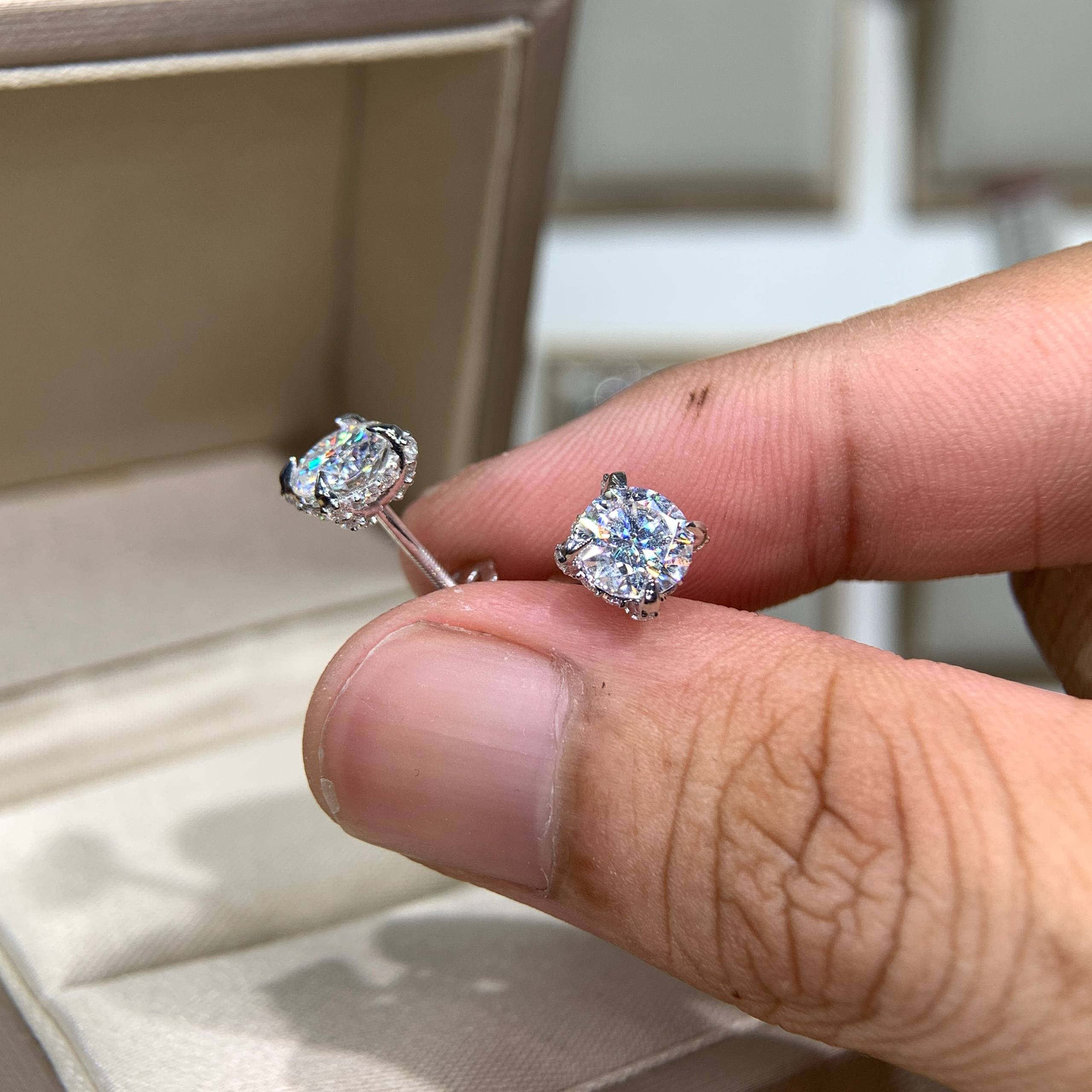 Bông tai kim cương Moissanite GRA (Y35) - Ảnh 5
