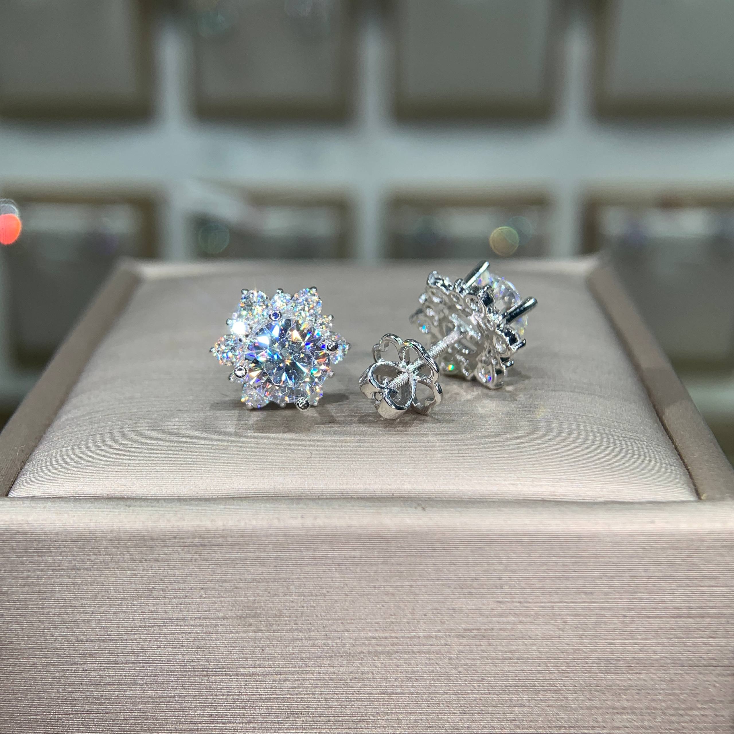 Bông tai kim cương Moissanite GRA (A130) - Ảnh 5