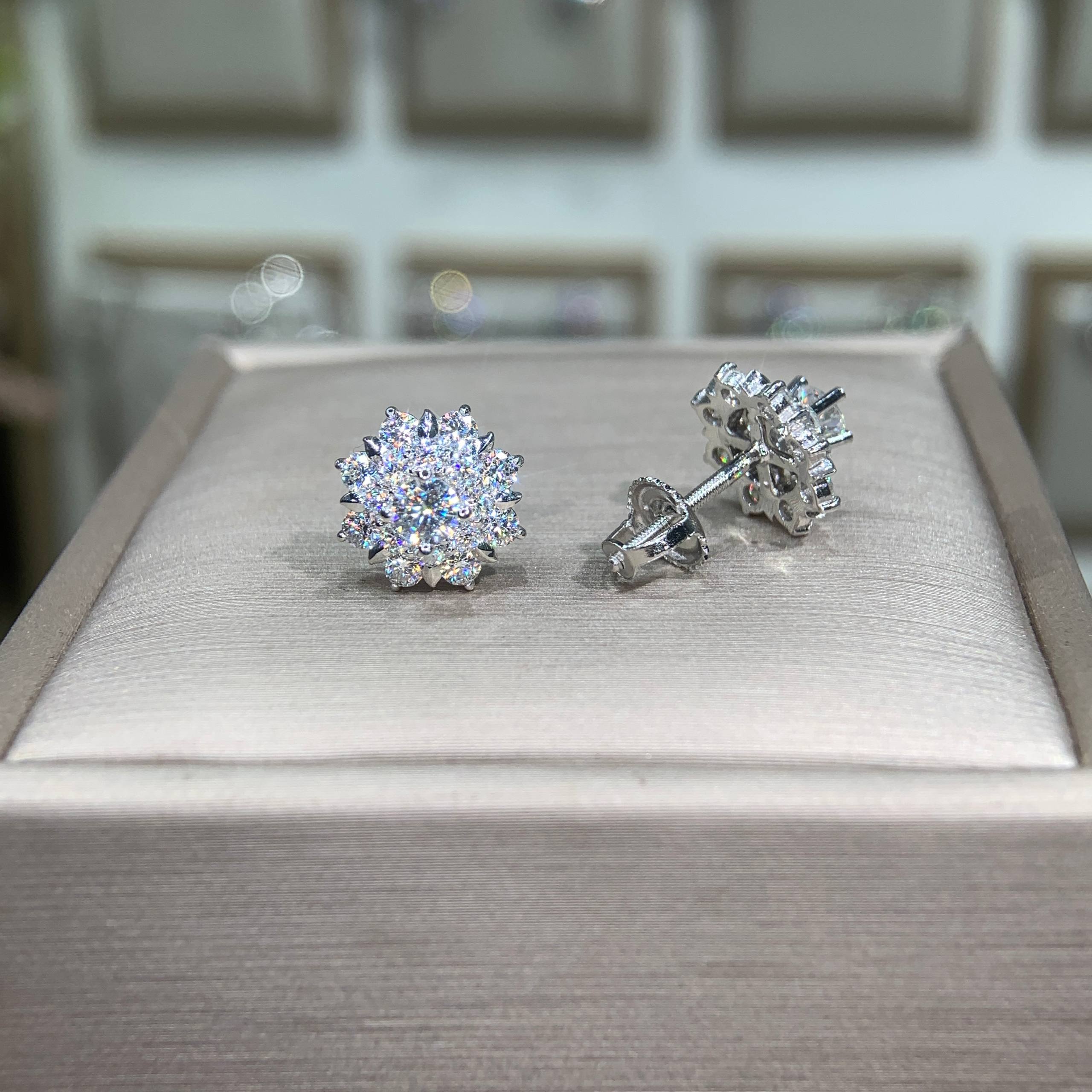 Bông tai kim cương Moissanite GRA (A046) - Ảnh 4