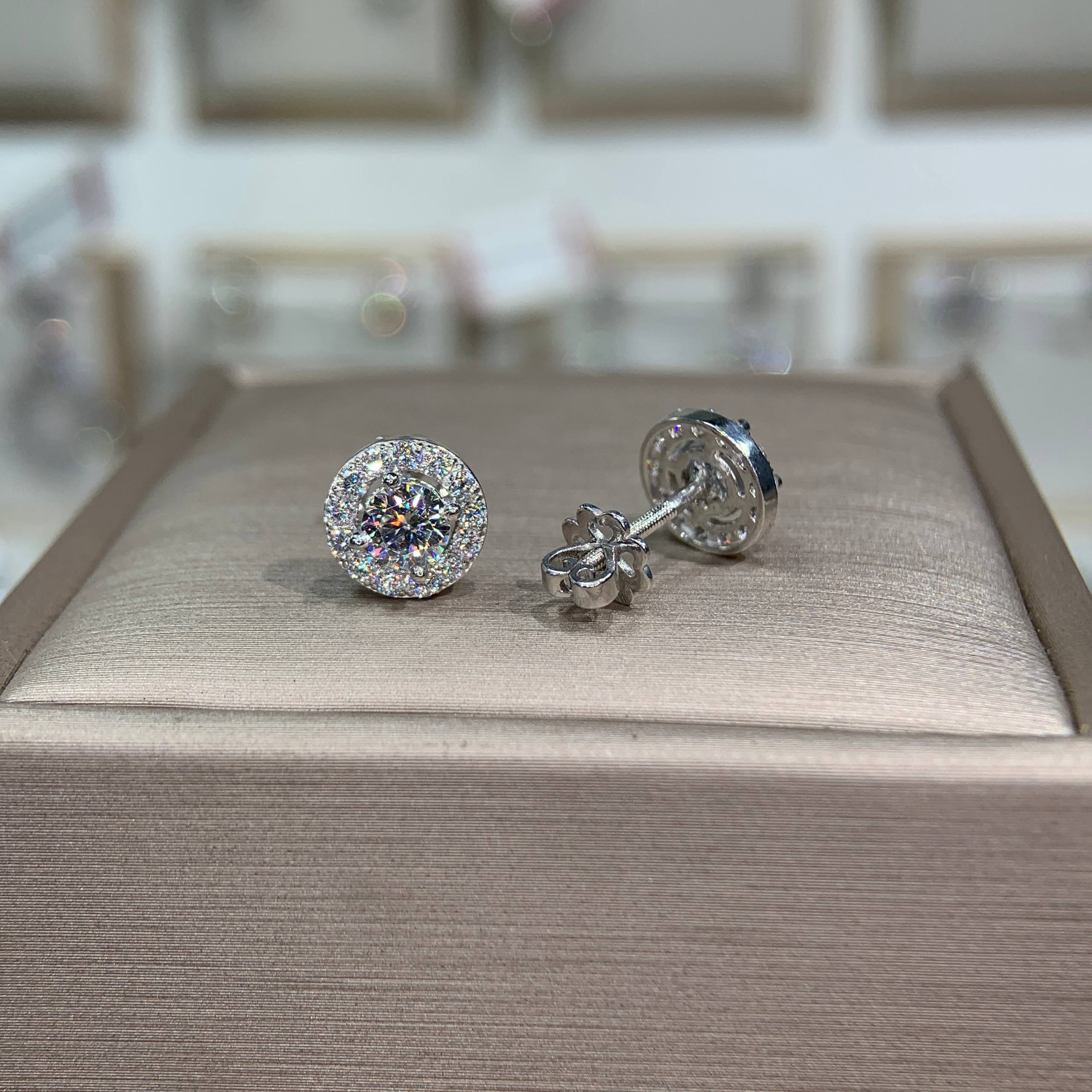 Bông tai kim cương Moissanite GRA (Y67) - Ảnh 3