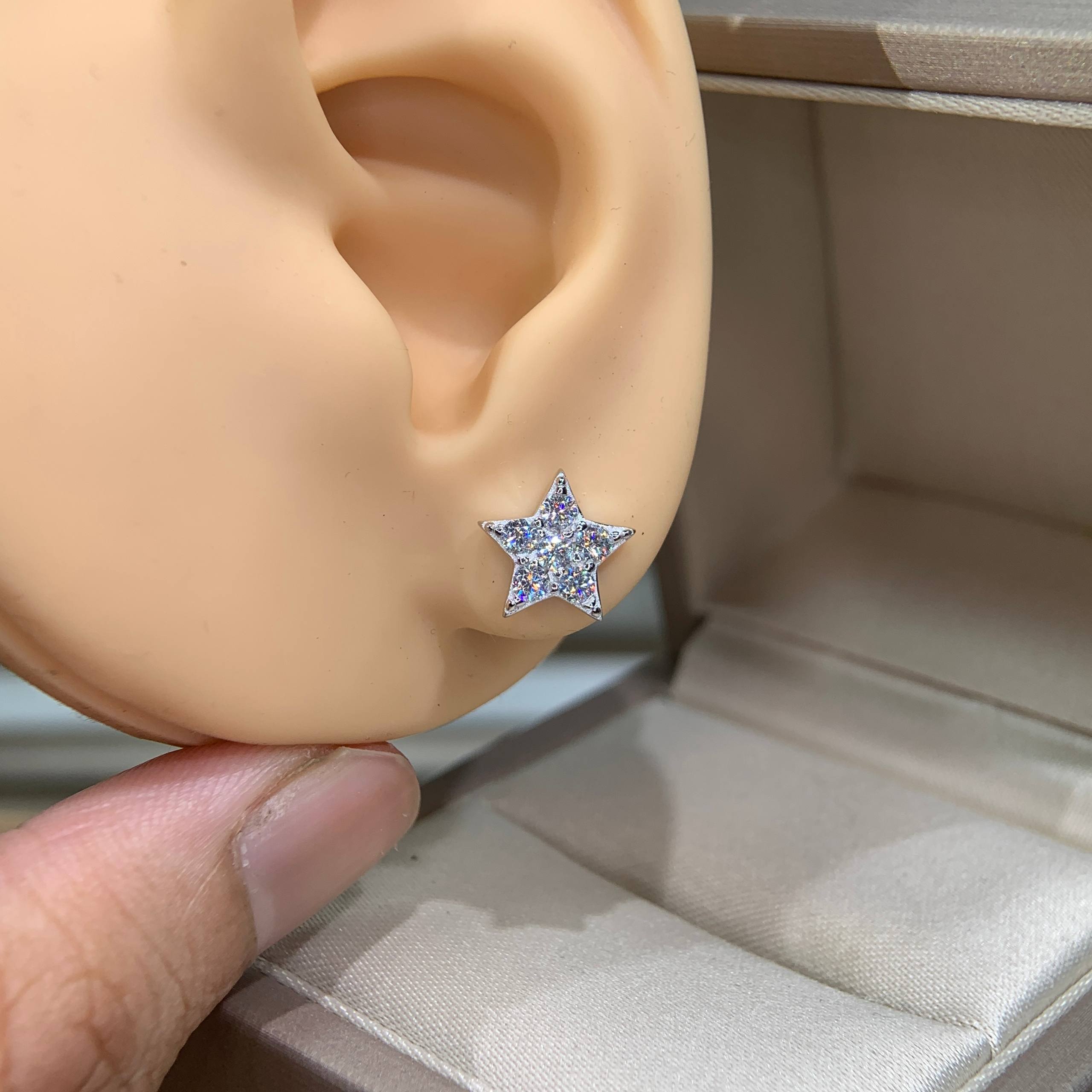 Bông tai kim cương Moissanite GRA (K53) - Ảnh 4