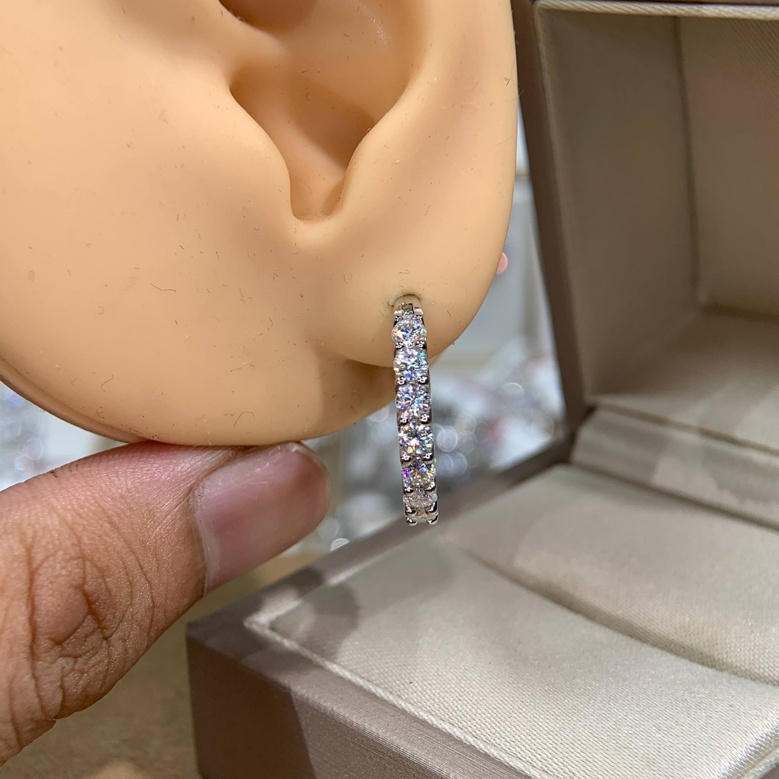 Bông tai kim cương Moissanite GRA (A083) - Ảnh 2