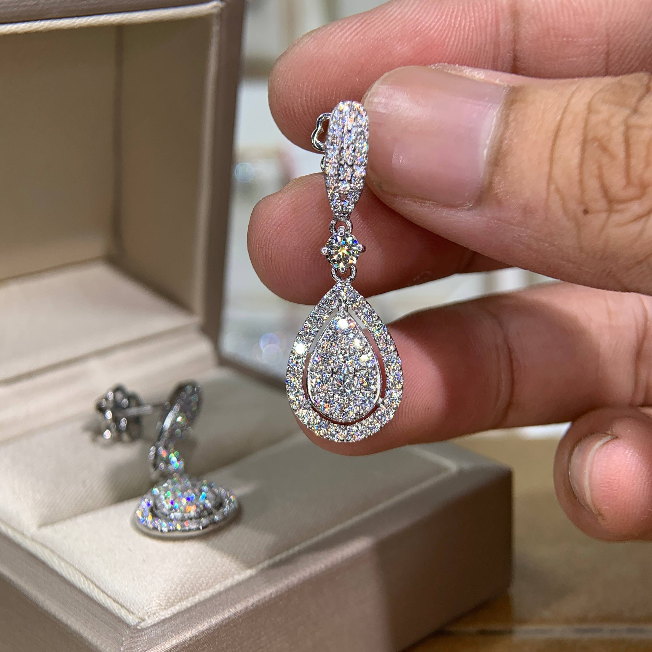 Bông tai kim cương Moissanite GRA (A578) - Ảnh 5