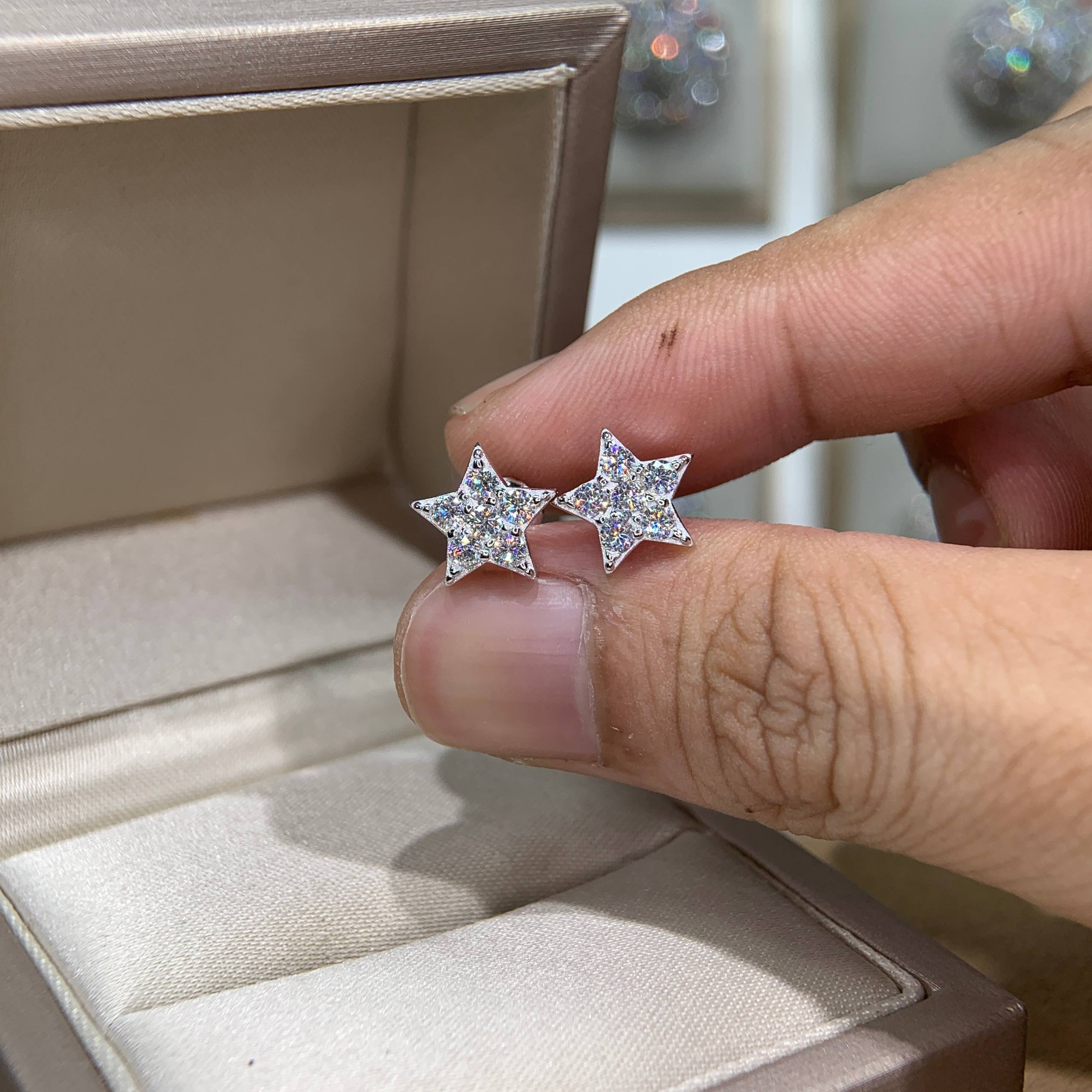 Bông tai kim cương Moissanite GRA (K53) - Ảnh 3