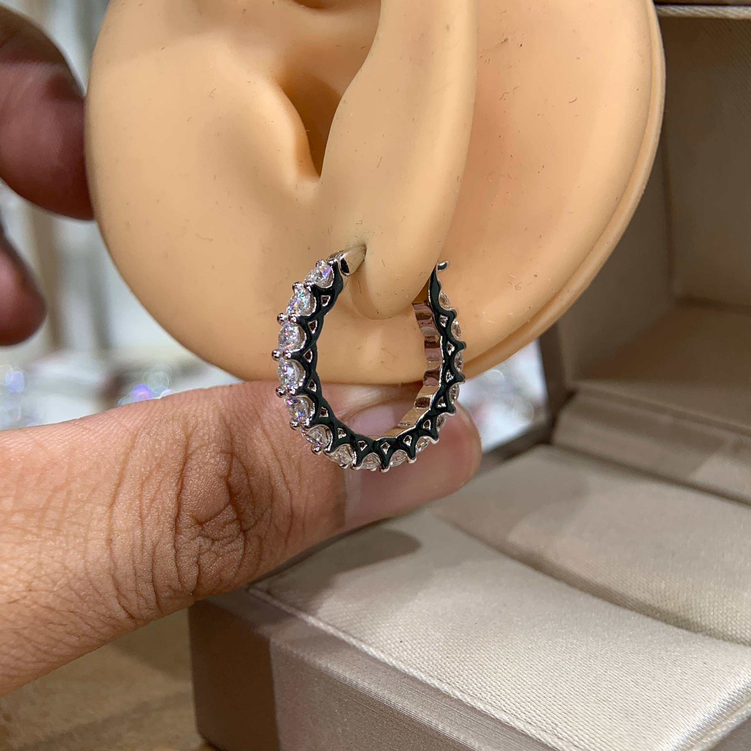 Bông tai kim cương Moissanite GRA (A083) - Ảnh 5