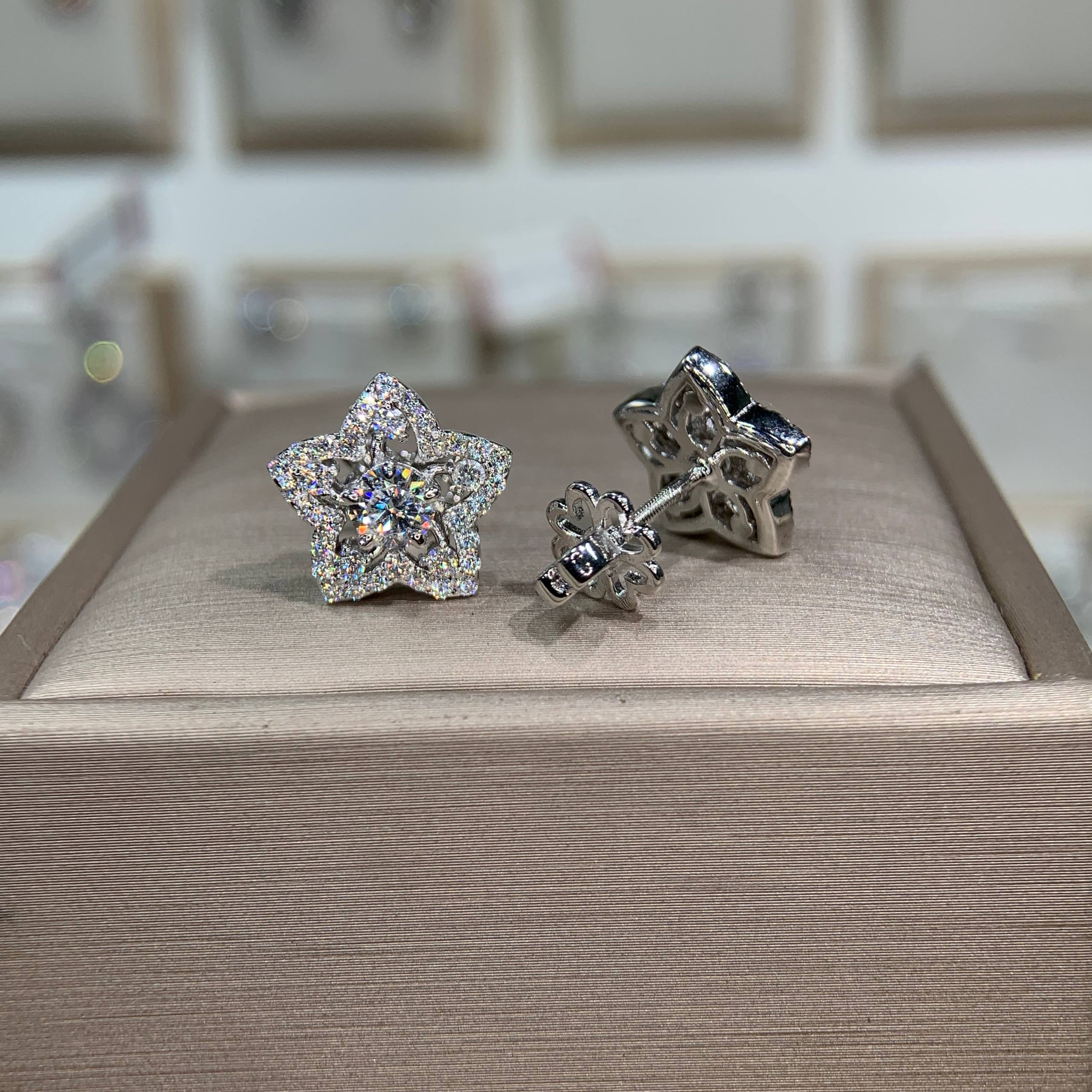 Bông tai kim cương Moissanite GRA (A133) - Ảnh 3
