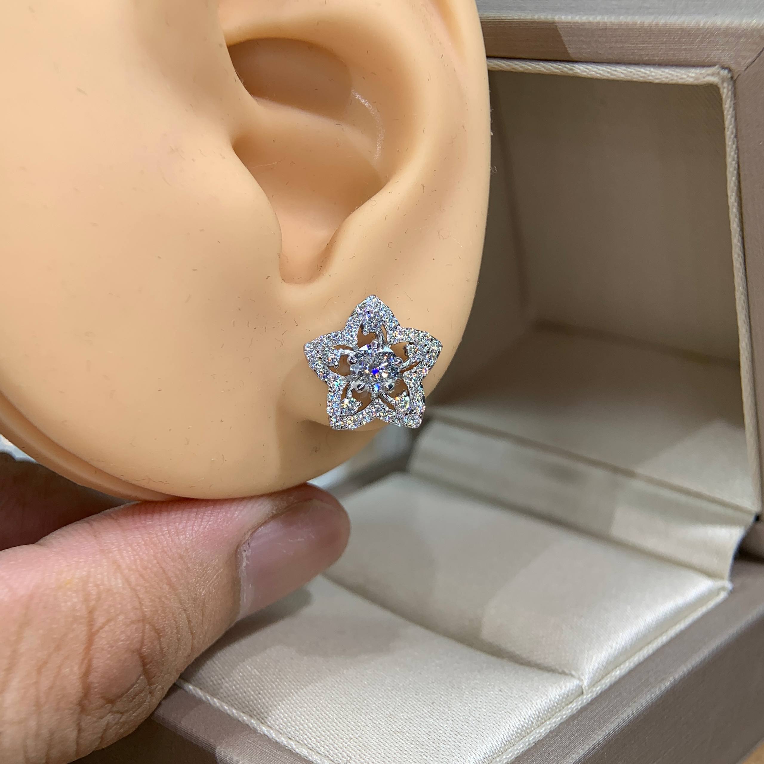 Bông tai kim cương Moissanite GRA (A133) - Ảnh 5