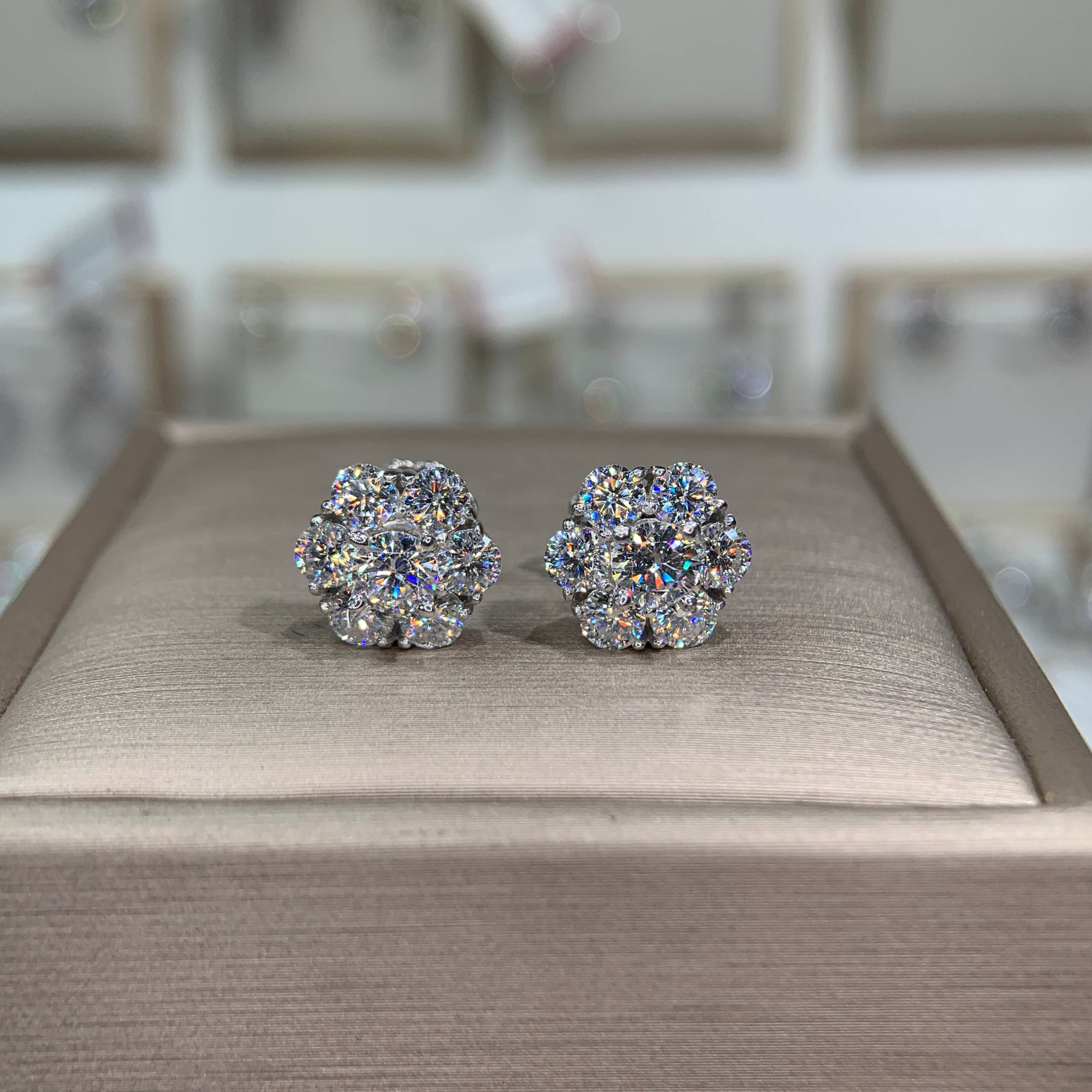 Bông tai kim cương Moissanite GRA (A250)