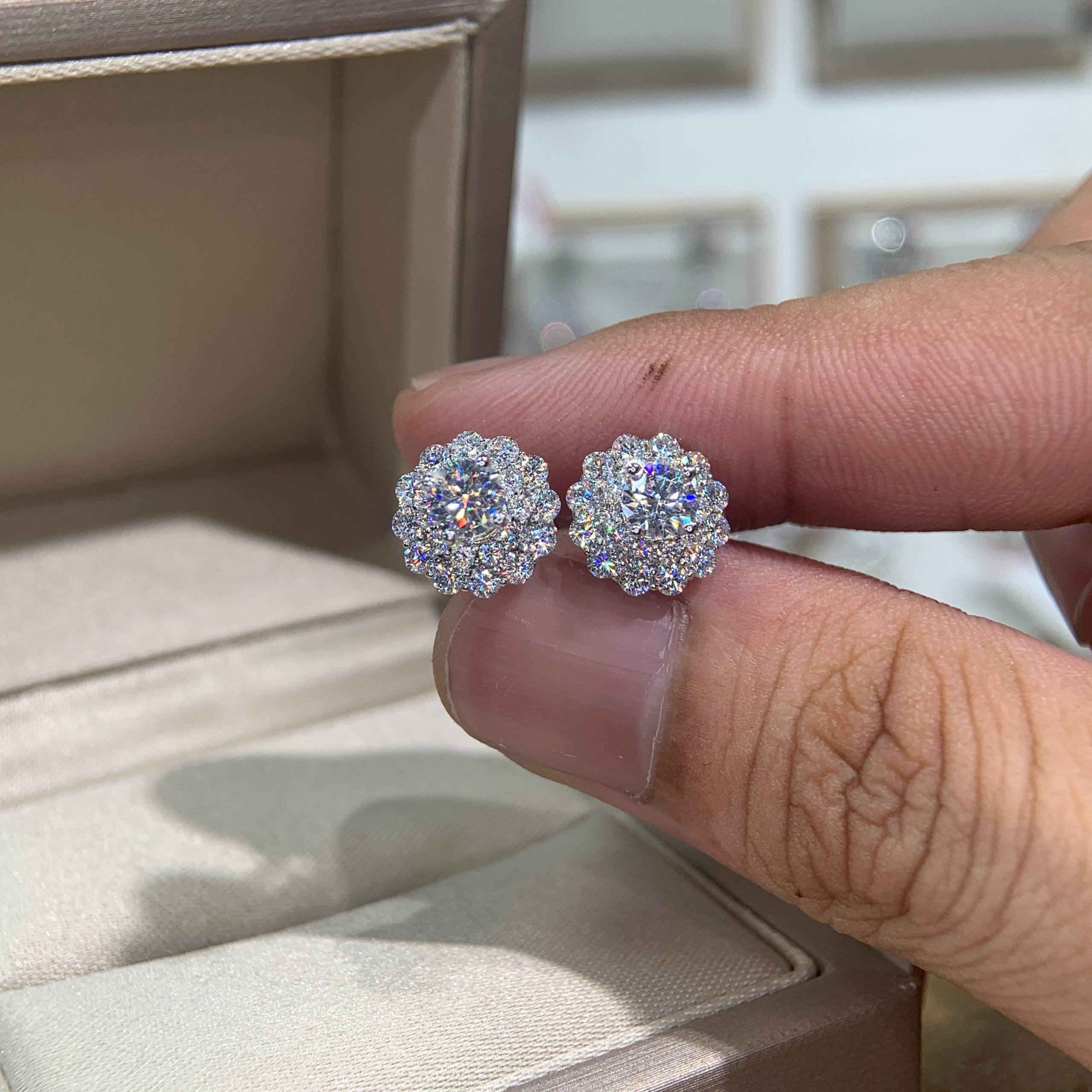 Bông tai kim cương Moissanite GRA (A132) - Ảnh 6