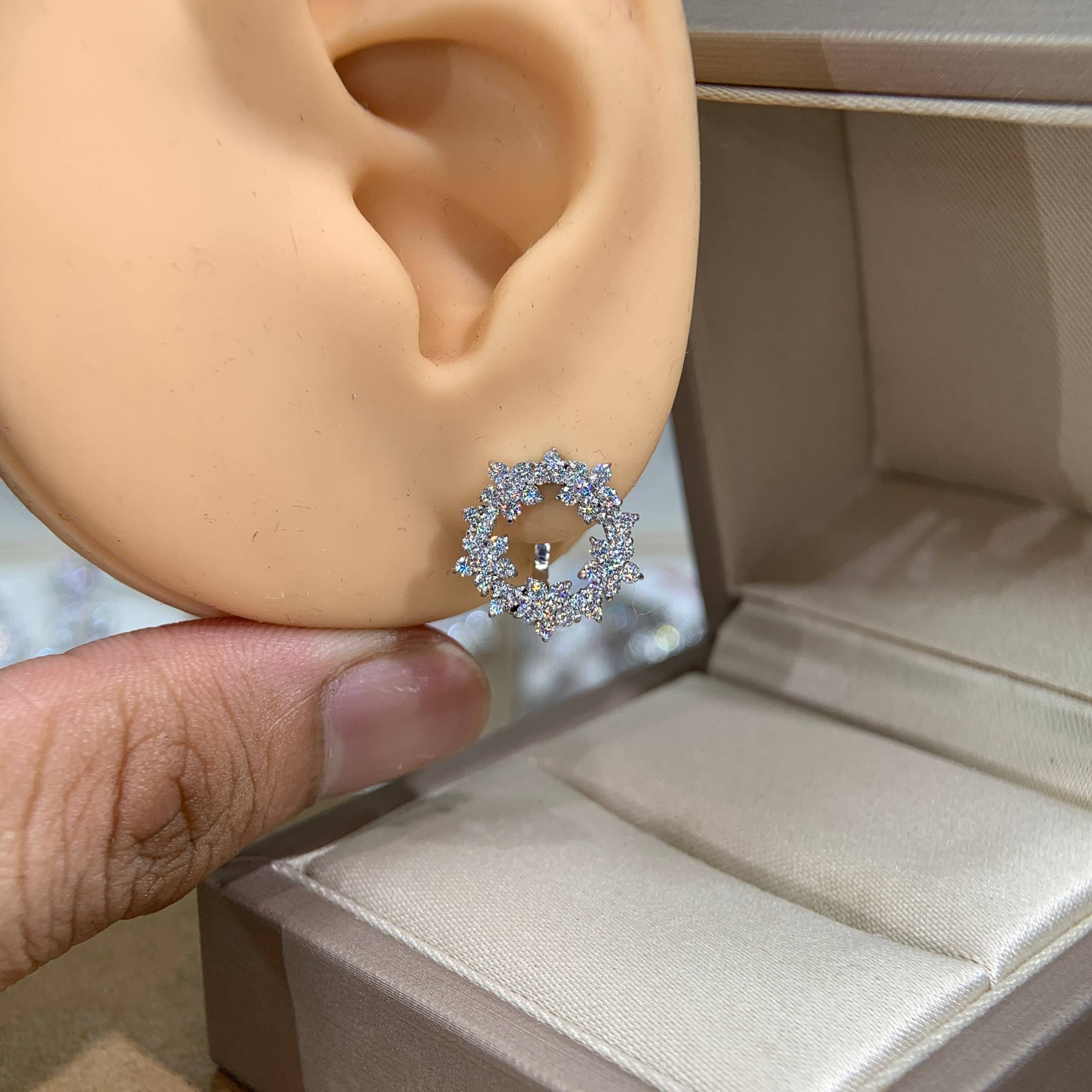 Bông tai kim cương Moissanite GRA (A041) - Ảnh 5
