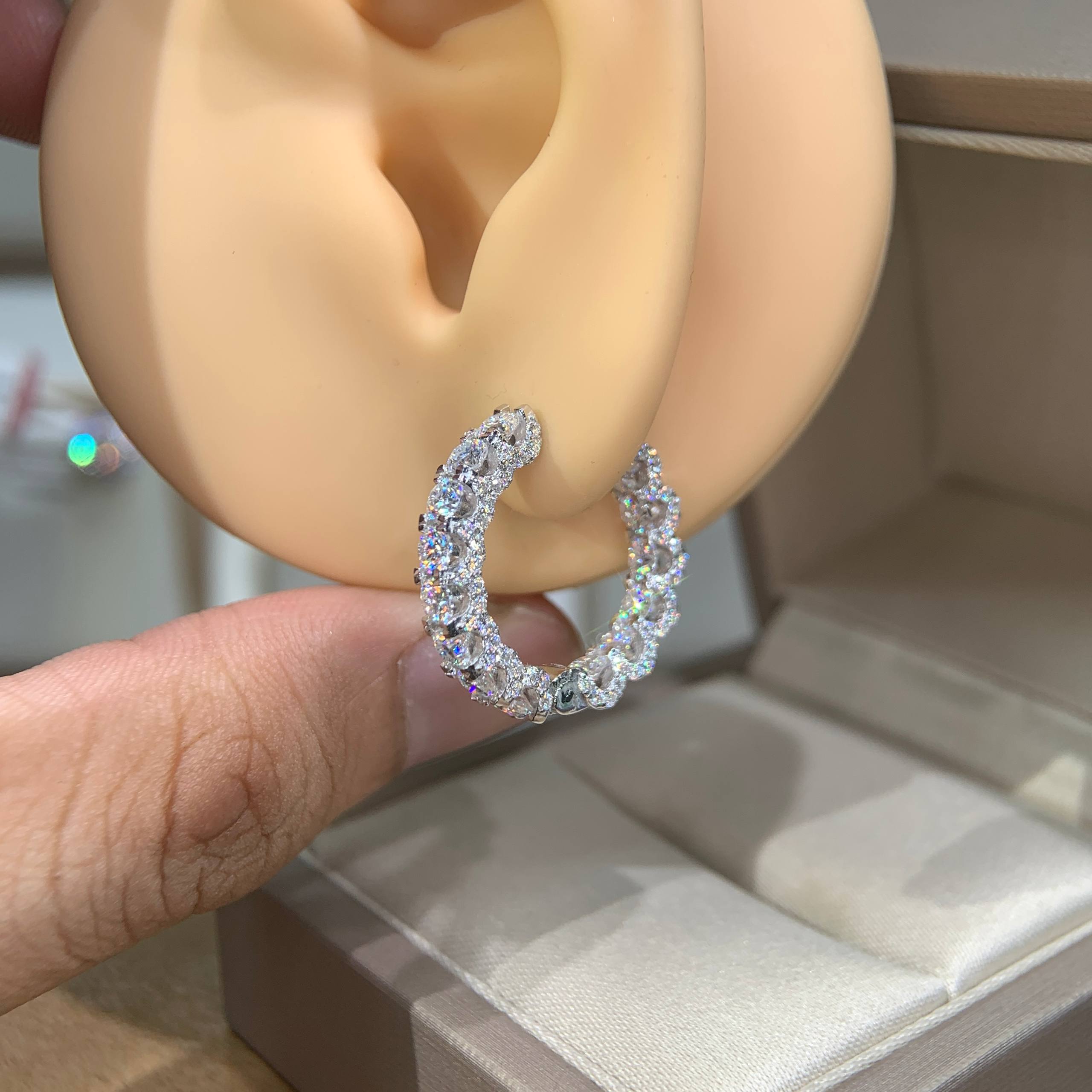 Bông tai kim cương Moissanite GRA (B163)