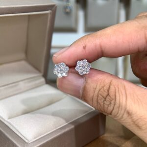Bông tai kim cương Moissanite GRA (L49)