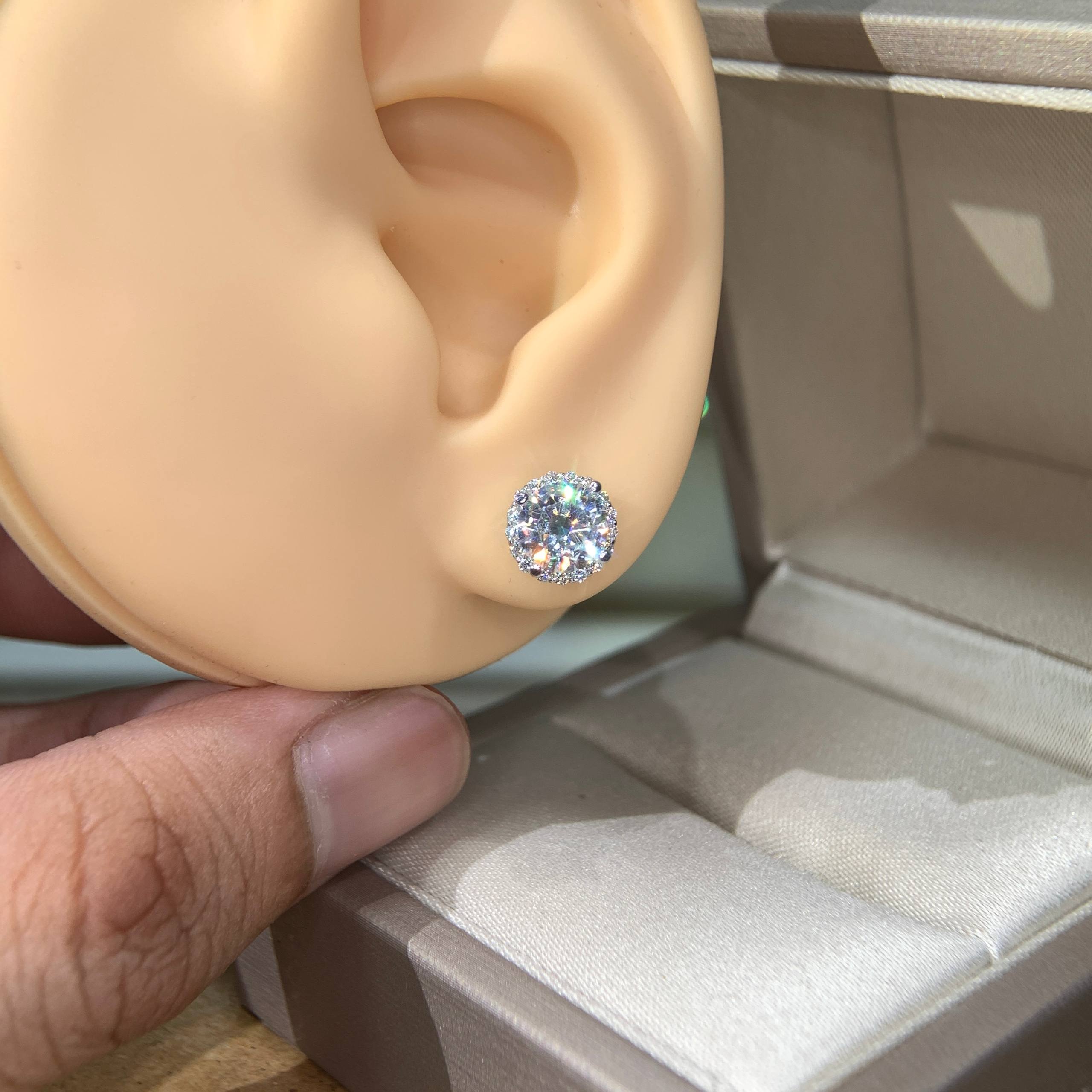 Bông tai kim cương Moissanite GRA (A053) - Ảnh 5