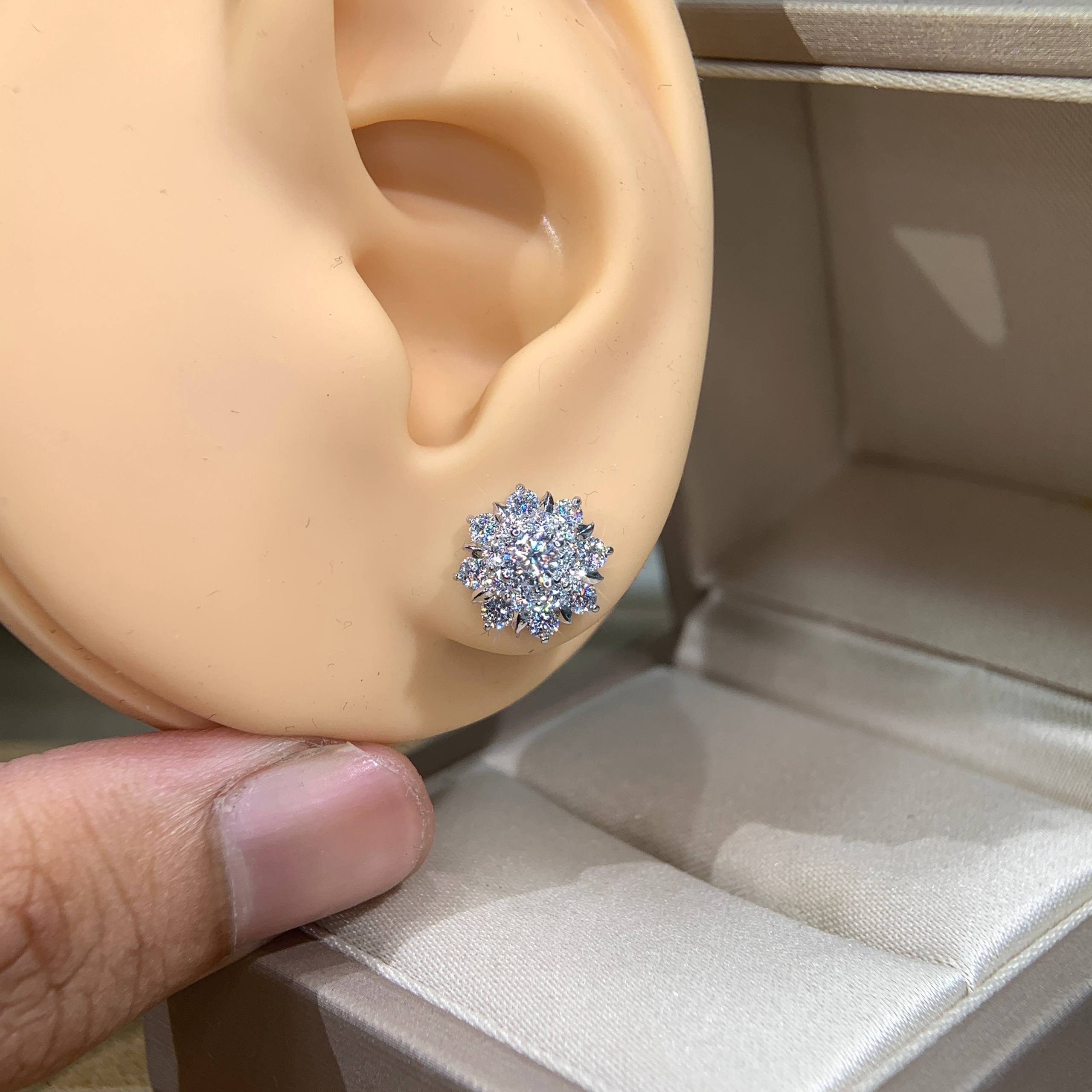 Bông tai kim cương Moissanite GRA (A046) - Ảnh 3