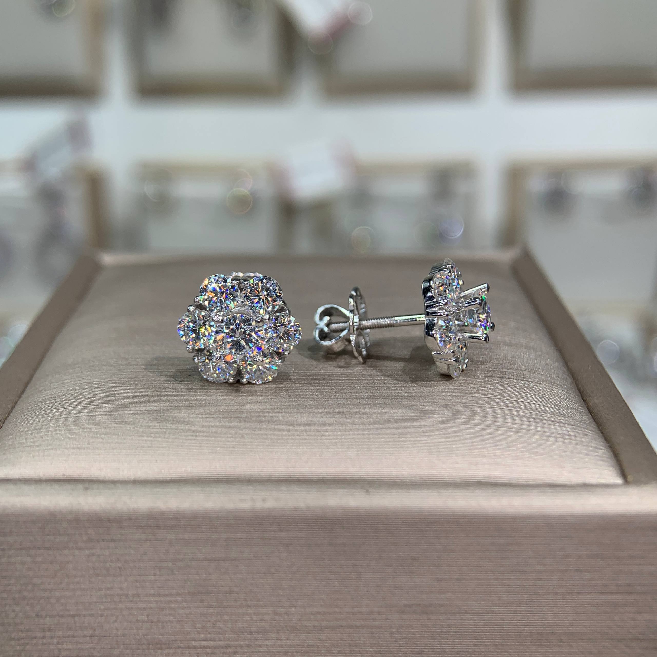 Bông tai kim cương Moissanite GRA (A250) - Ảnh 5