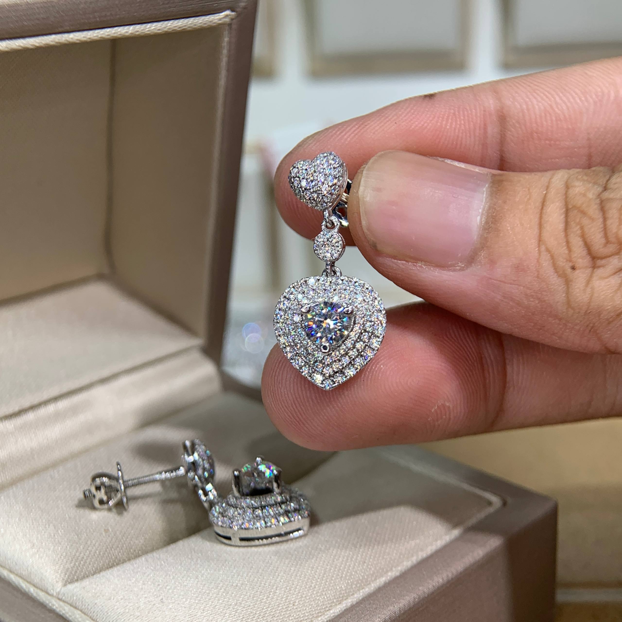 Bông tai kim cương Moissanite GRA (A472) - Ảnh 5