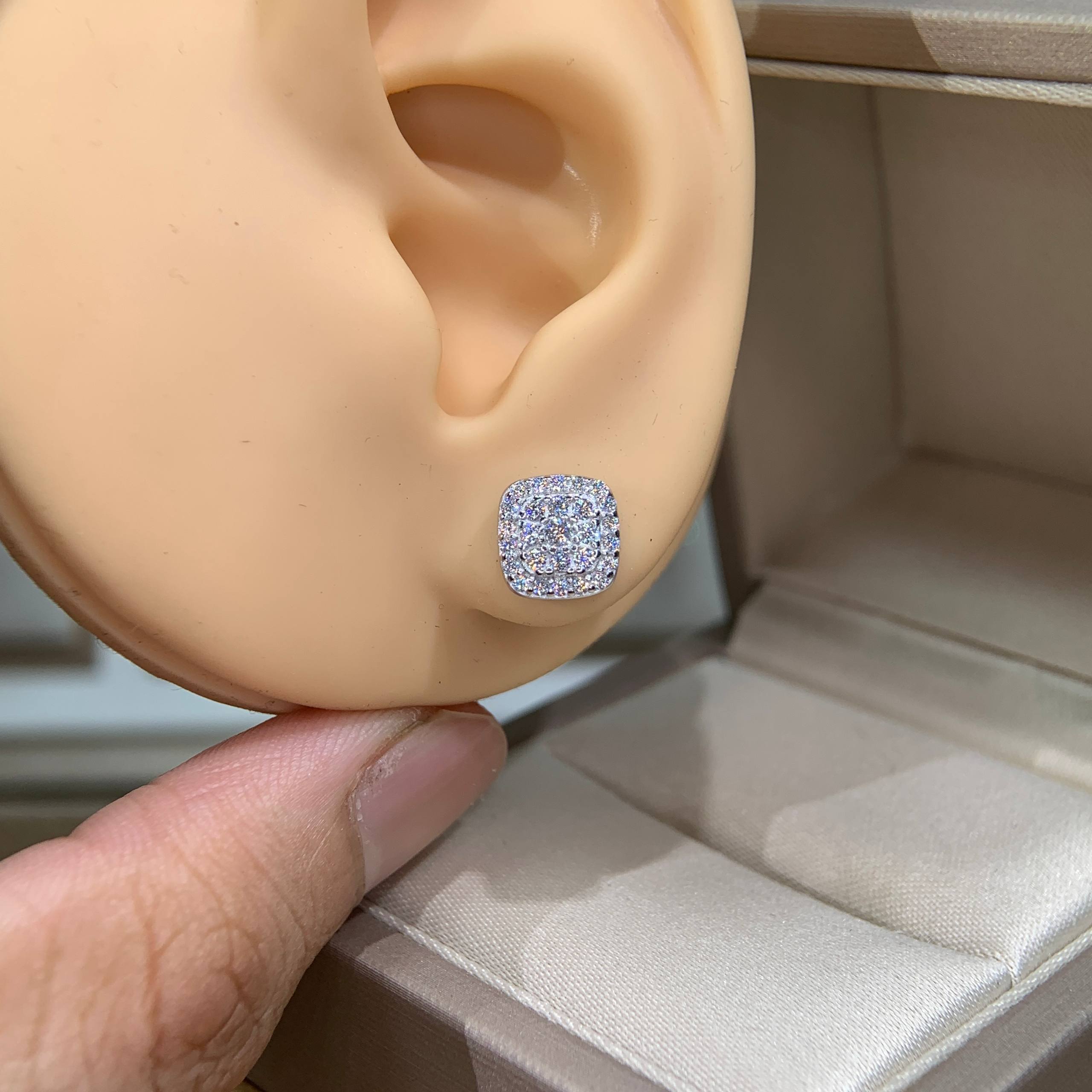 Bông tai kim cương Moissanite GRA (L01) - Ảnh 4