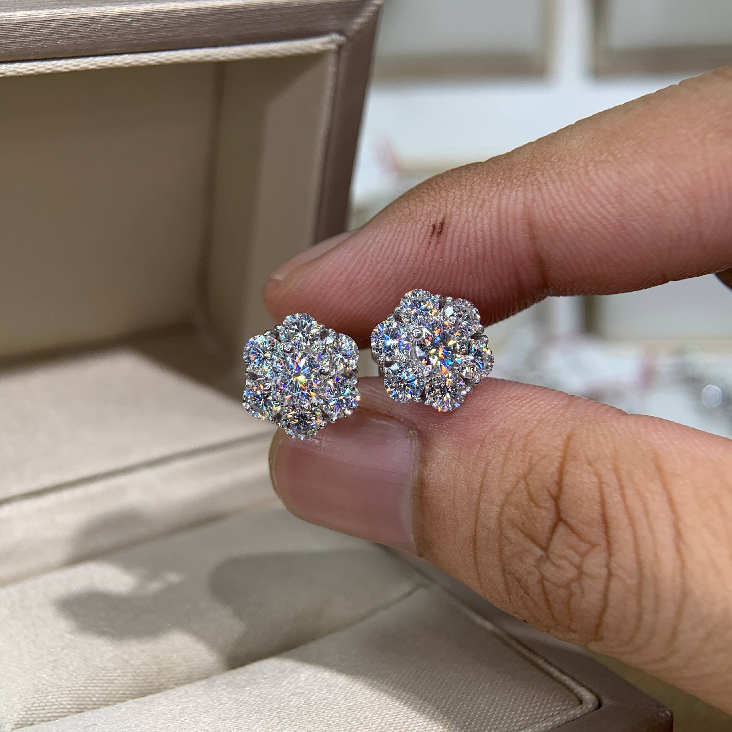 Bông tai kim cương Moissanite GRA (A250) - Ảnh 4