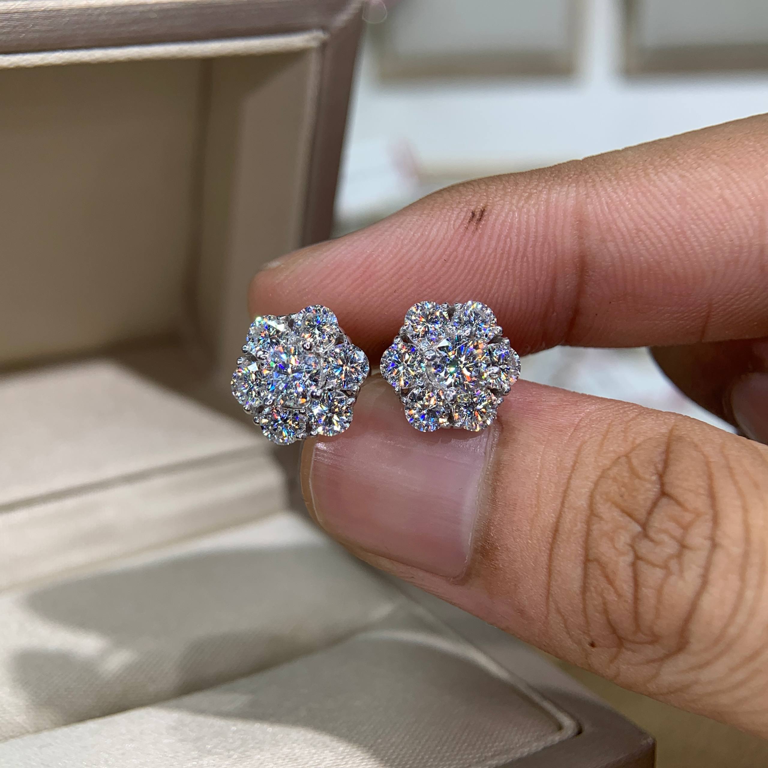 Bông tai kim cương Moissanite GRA (A250) - Ảnh 3