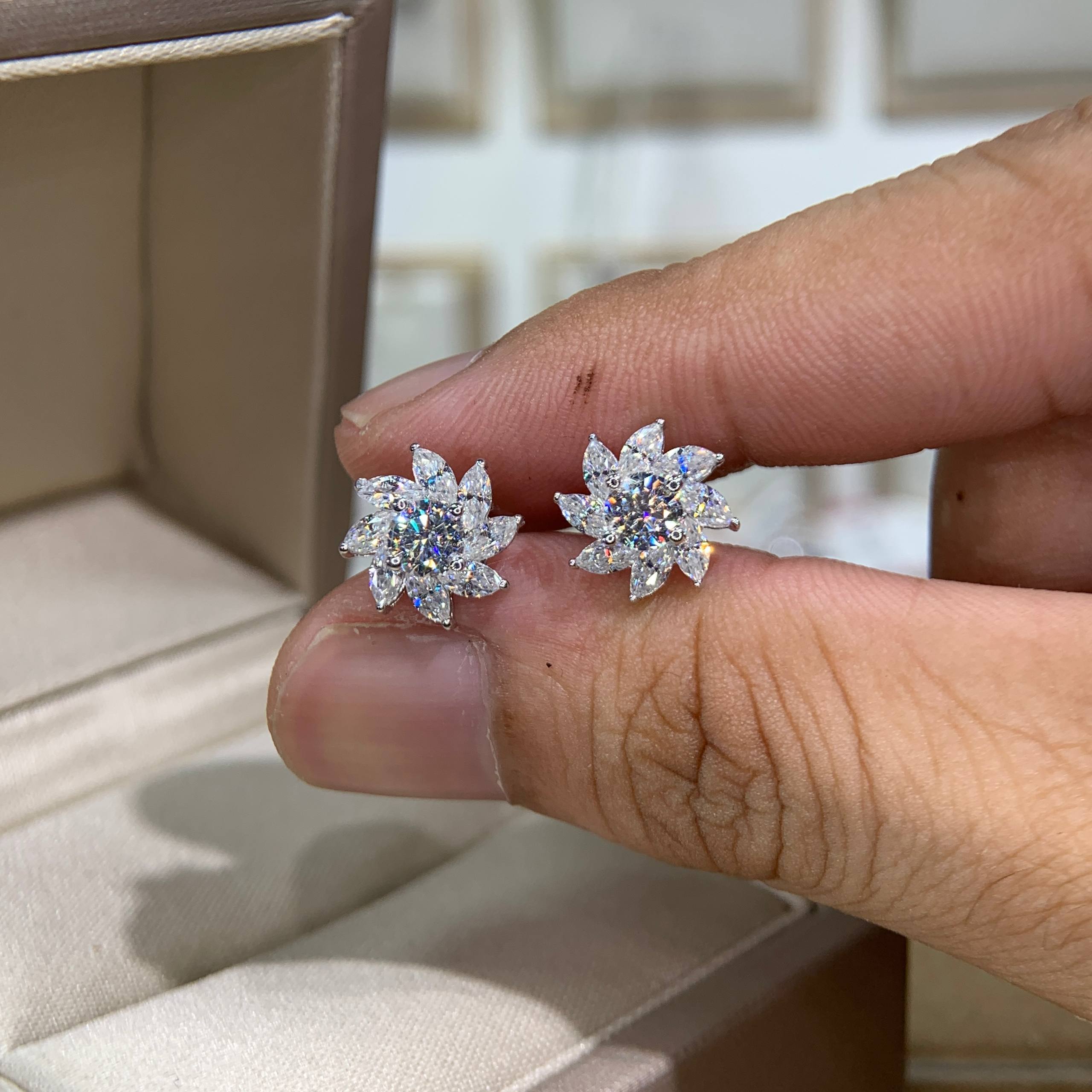 Bông tai kim cương Moissanite GRA (A321) - Ảnh 2