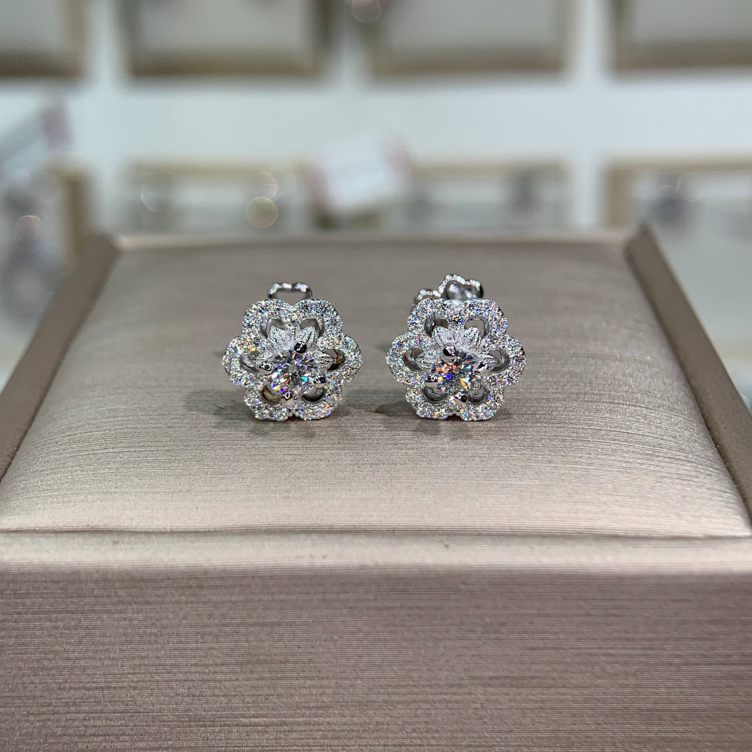 Bông tai kim cương Moissanite GRA (A051) - Ảnh 5