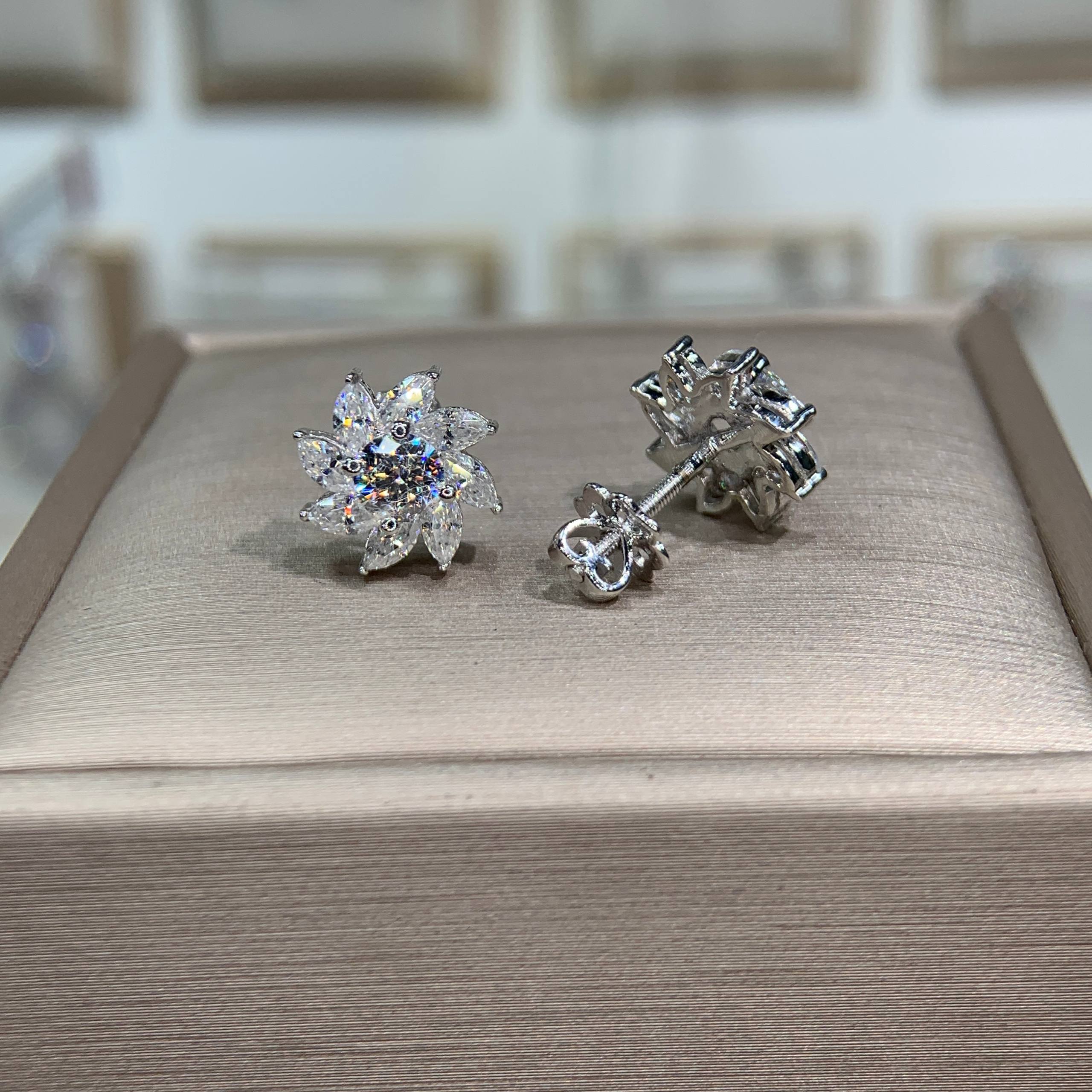 Bông tai kim cương Moissanite GRA (A321) - Ảnh 3