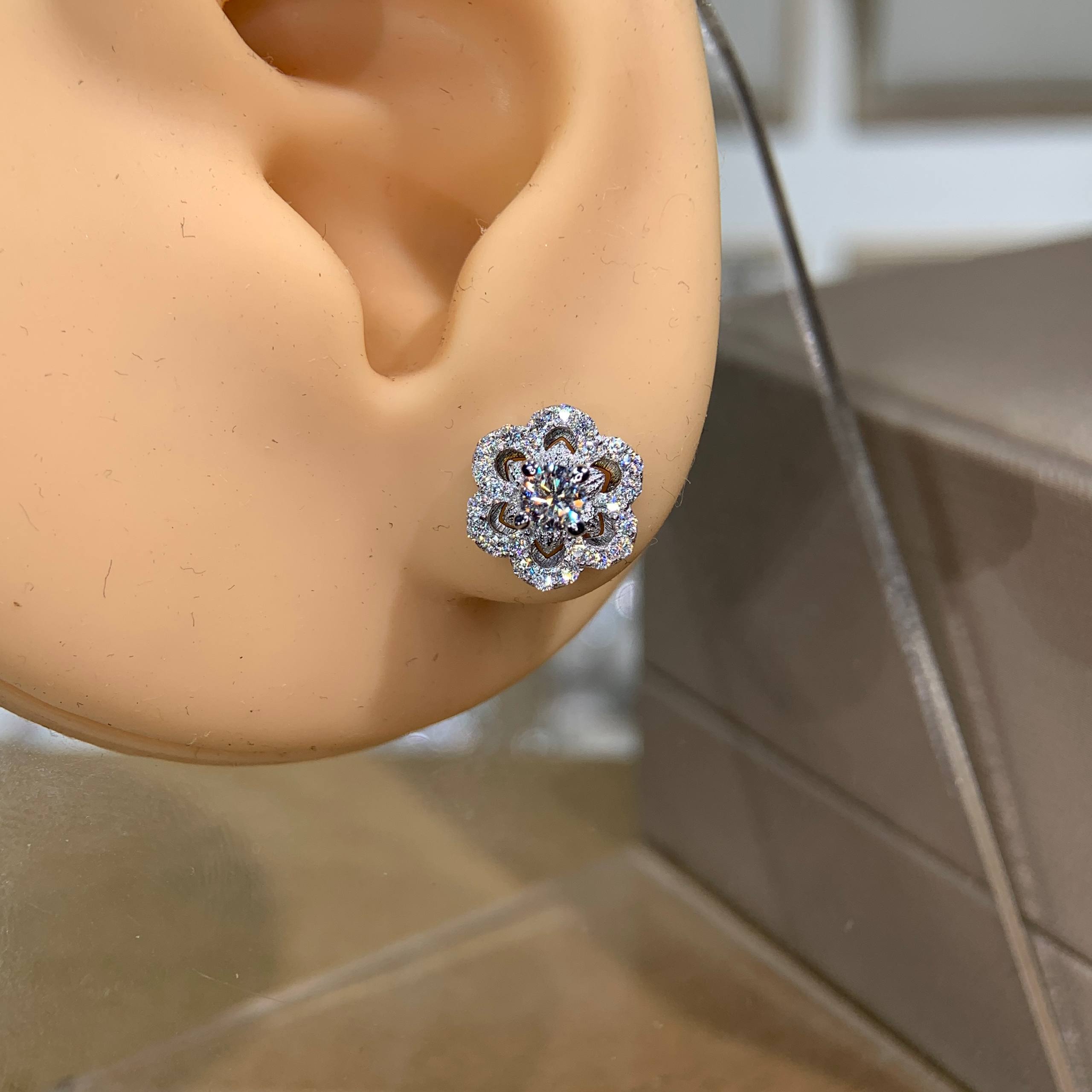 Bông tai kim cương Moissanite GRA (A051) - Ảnh 4