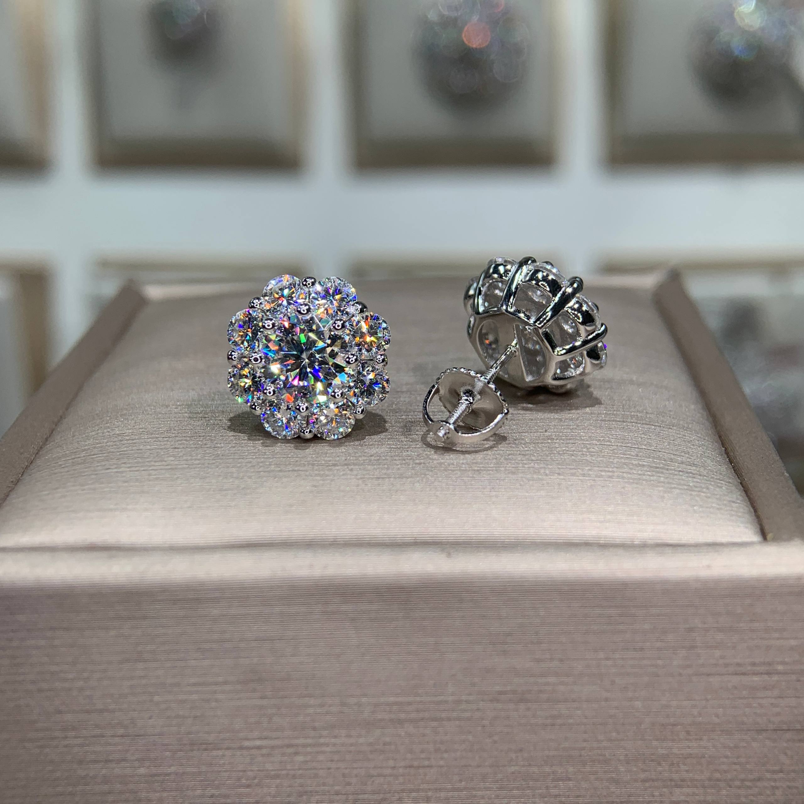 Bông tai kim cương Moissanite GRA (A286) - Ảnh 4