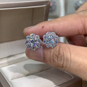 Bông tai kim cương Moissanite GRA (A286)